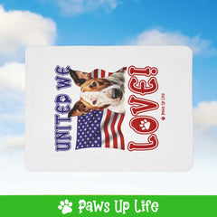 Bull Terrier Dog United We Love Fleece Sherpa Blanket - Perfect for Snuggling and Cozy Napping