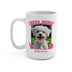 Bichons Frise Football Cheer Buddy Cheerleading Dog 15oz Large Coffee Mug Ceramic Drinkware Tea Washable | Paws Up Life, LLC