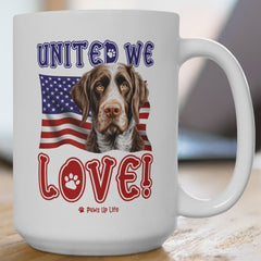 German Wirehaired Pointer Dog United We Love 15oz Large Coffee Mug Ceramic Drinkware Tea Washable | Paws Up Life, LLC