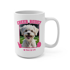 Bichons Frise Football Cheer Buddy Cheerleading Dog 15oz Large Coffee Mug Ceramic Drinkware Tea Washable