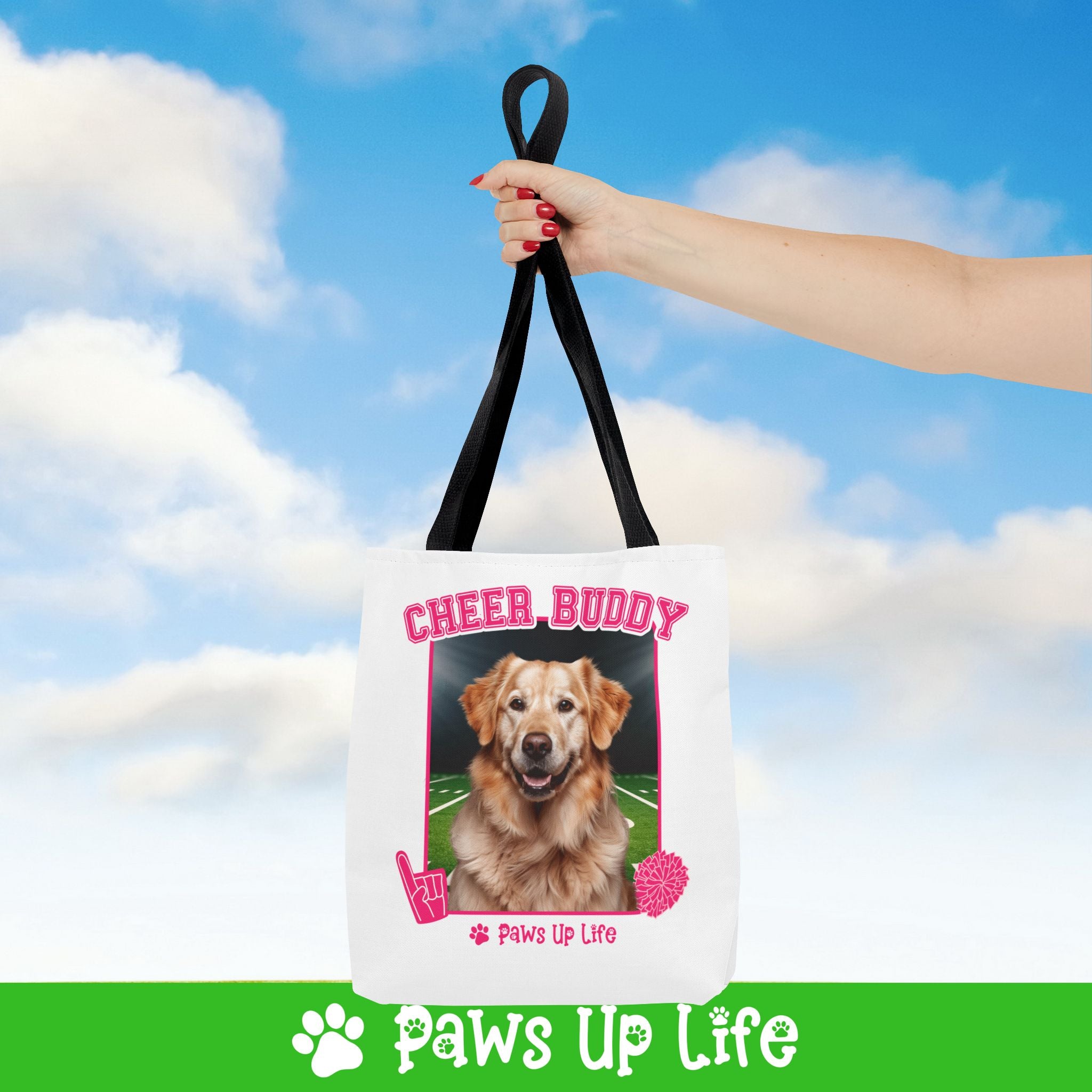 Golden Retriever Football Cheer Buddy Tote Bag - Choose from 3 Sizes | Paws Up Life, LLC