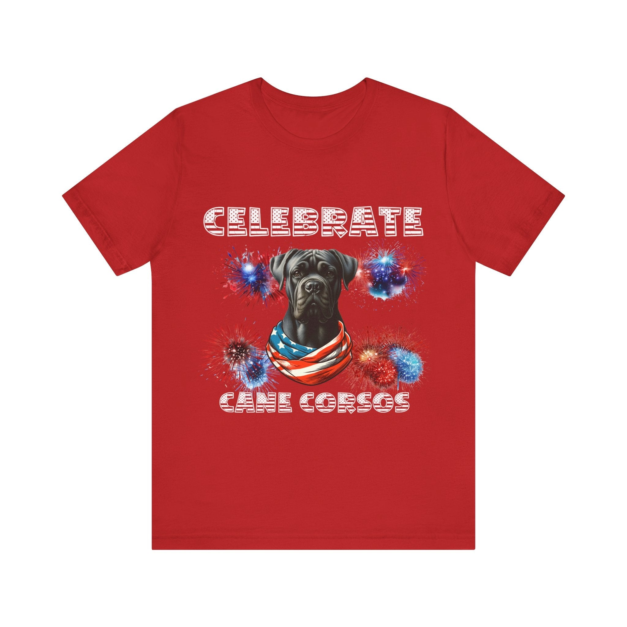 Celebrate Cane Corso Dog Patriotic Unisex Jersey Short Sleeve Tee Bella Canvas 3001 | Paws Up Life, LLC