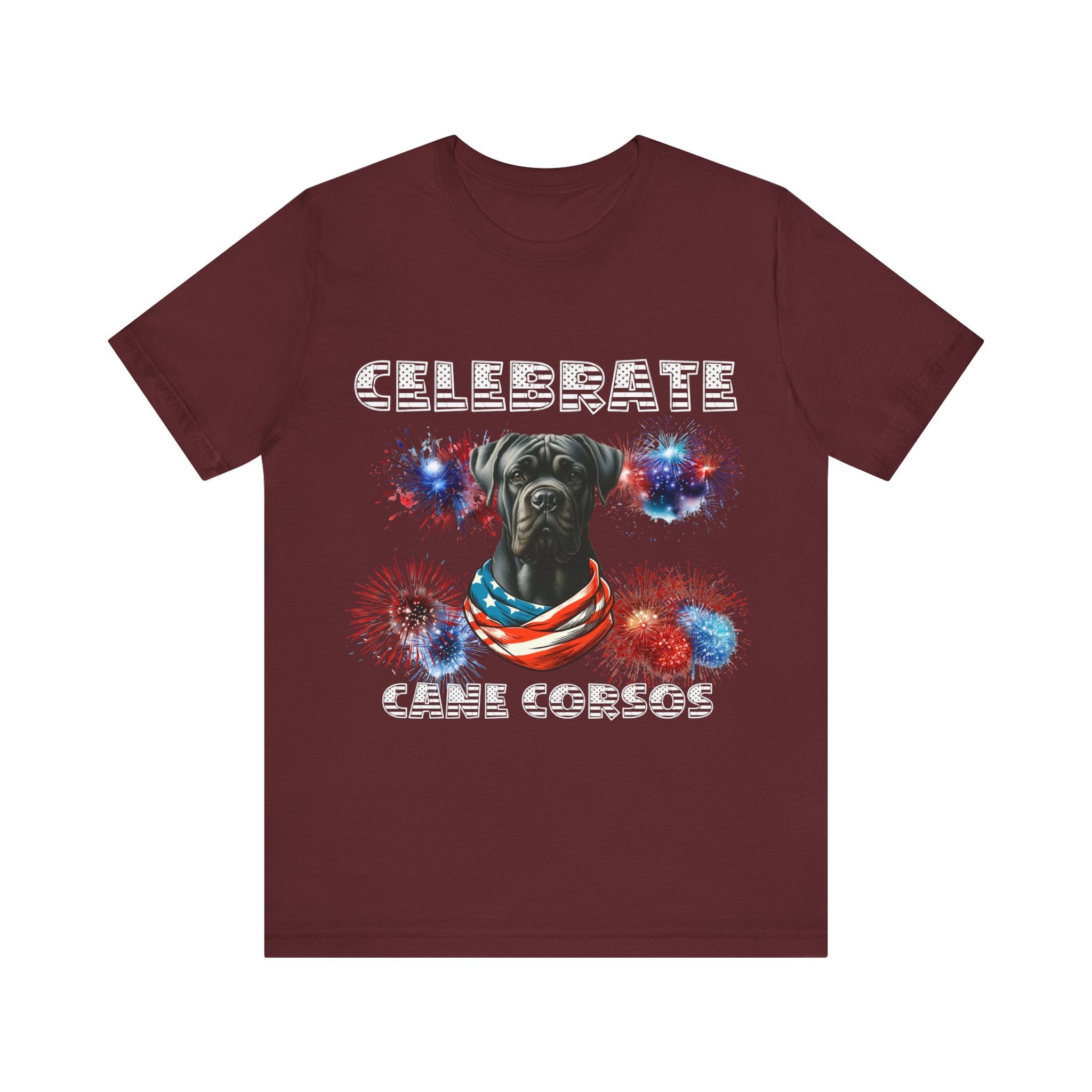 Celebrate Cane Corso Dog Patriotic Unisex Jersey Short Sleeve Tee Bella Canvas 3001 | Paws Up Life, LLC