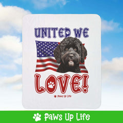 Portuguese Water Dog Patriotic Blanket