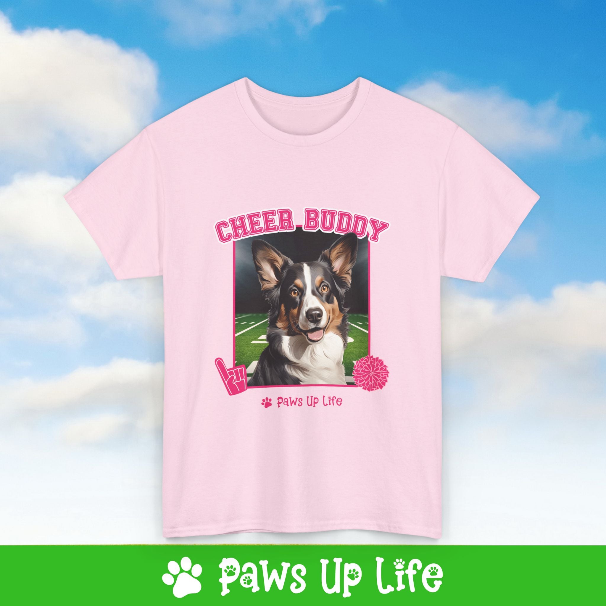 Cardigan Welsh Corgi Football Cheer Buddy Cheerleading Dog Tee, Shirt, Unisex Pet Lover Gift, Dog Mom Dad Tshirt, Animal Rescue Advocate, Cute Puppy Graphic Top Classic Collar | Paws Up Life, LLC