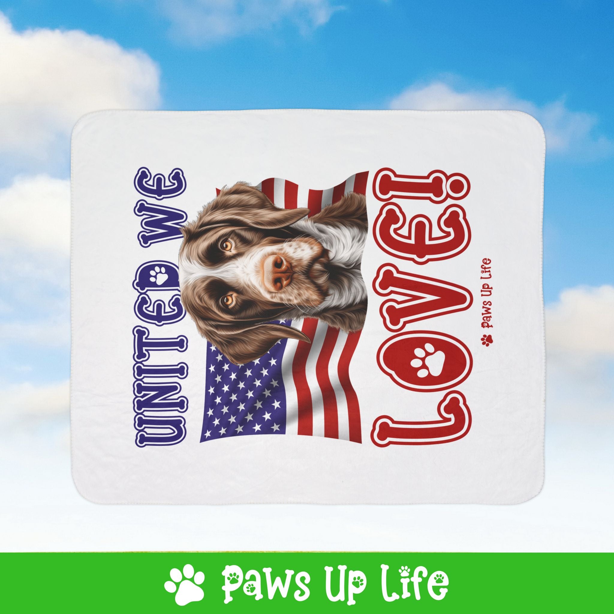 German Wirehaired Pointer Dog United We Love Fleece Sherpa Blanket - Perfect for Snuggling and Cozy Napping | Paws Up Life, LLC