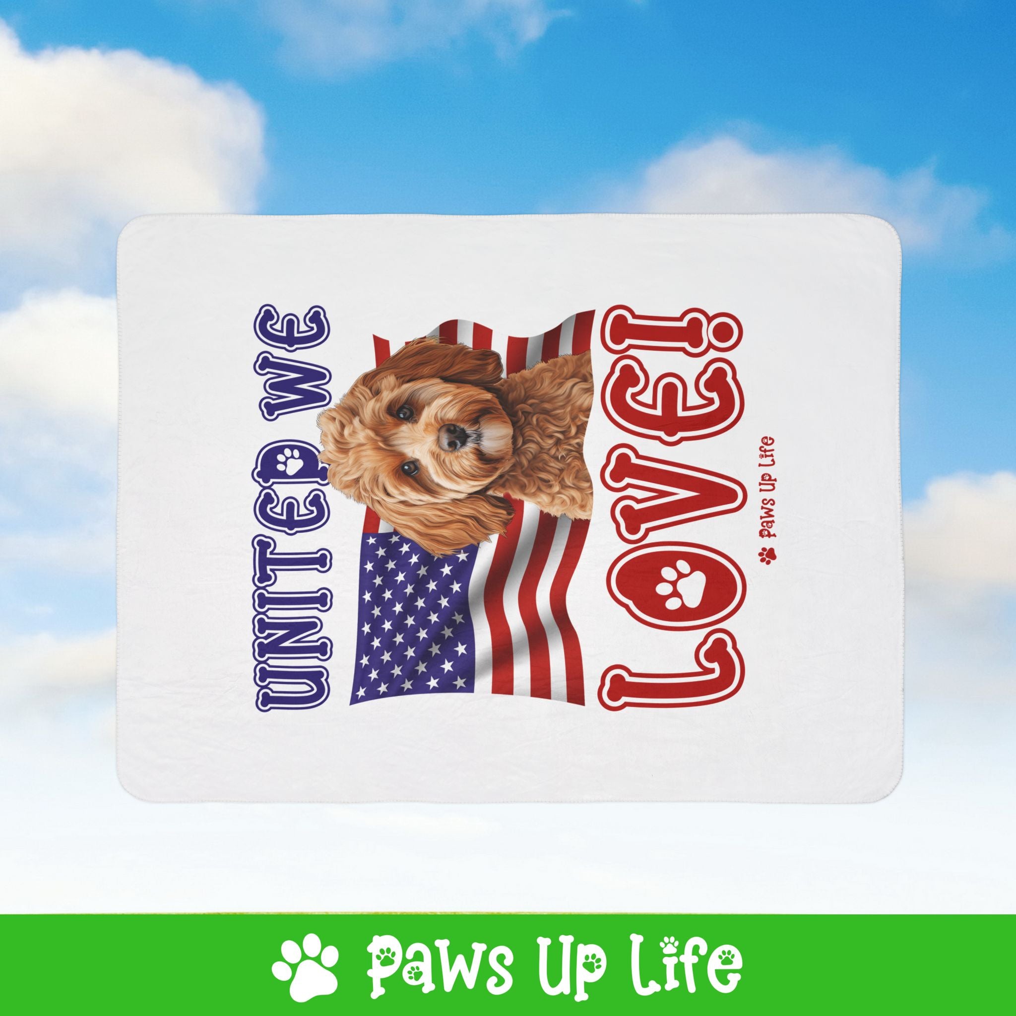 Cavoodle Dog United We Love Fleece Sherpa Blanket - Perfect for Snuggling and Cozy Napping | Paws Up Life, LLC