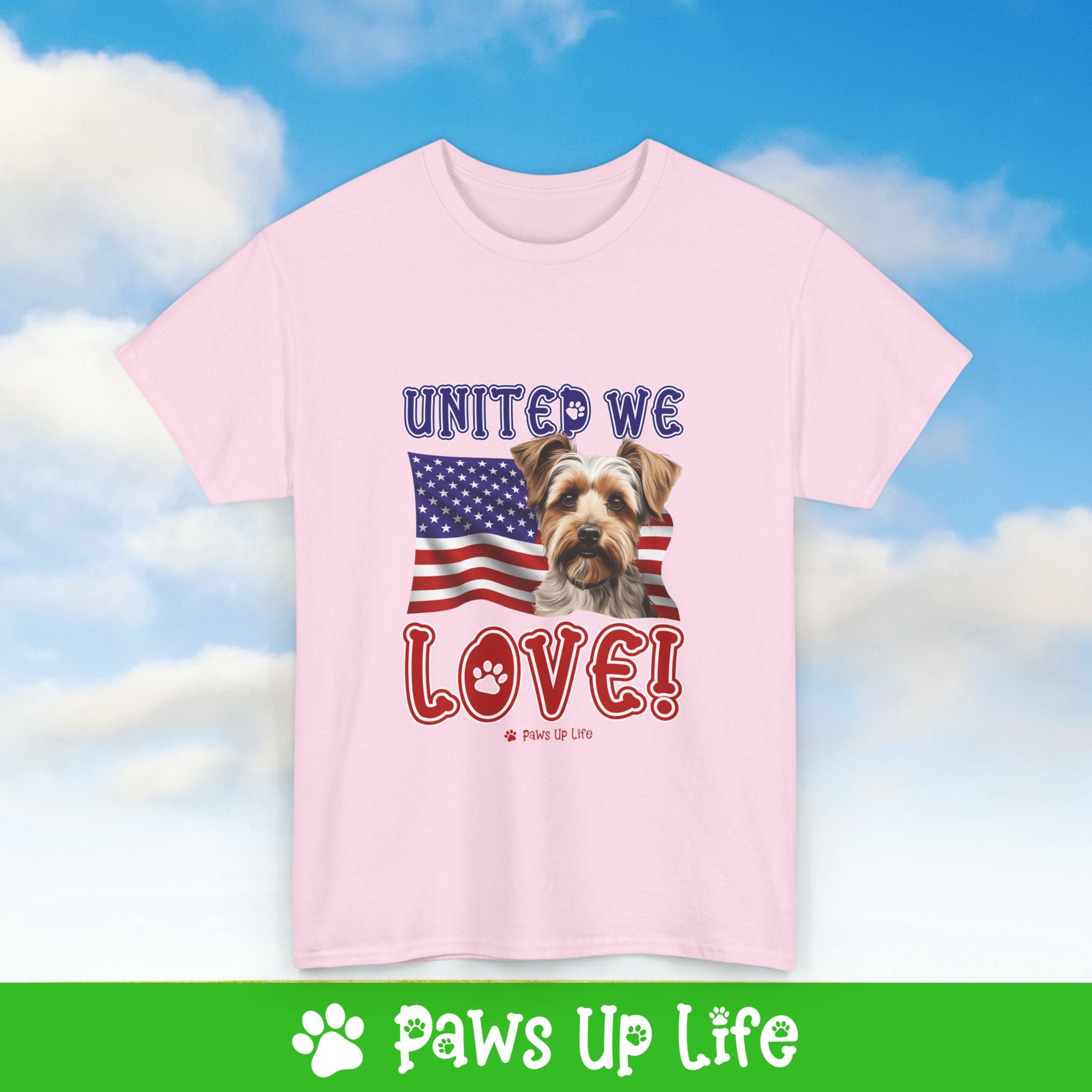 Biewer Terrier Dog United We Love Dog Tee, Shirt, Unisex Pet Lover Gift, Dog Mom Dad Tshirt, Animal Rescue Advocate, Cute Puppy Graphic Top Classic Collar | Paws Up Life, LLC