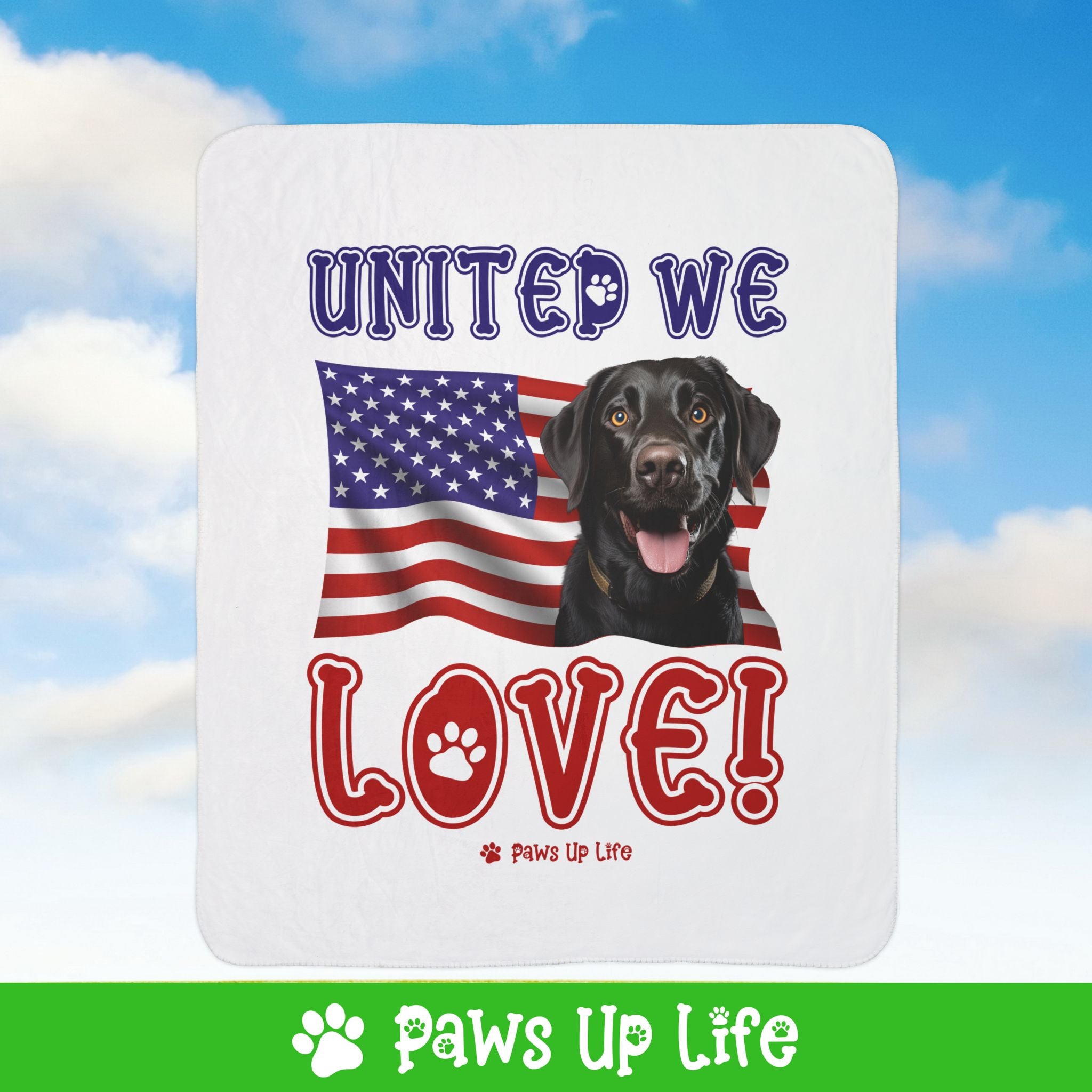 Black Lab Labrador Retriever Dog United We Love Fleece Sherpa Blanket - Perfect for Snuggling and Cozy Napping | Paws Up Life, LLC