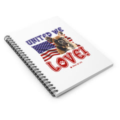 French Bulldog Dog United We Love Spiral Notebook for Office and Home - Ruled Line | Paws Up Life, LLC