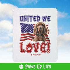 Cocker Spaniel Dog United We Love Fleece Sherpa Blanket - Perfect for Snuggling and Cozy Napping | Paws Up Life, LLC