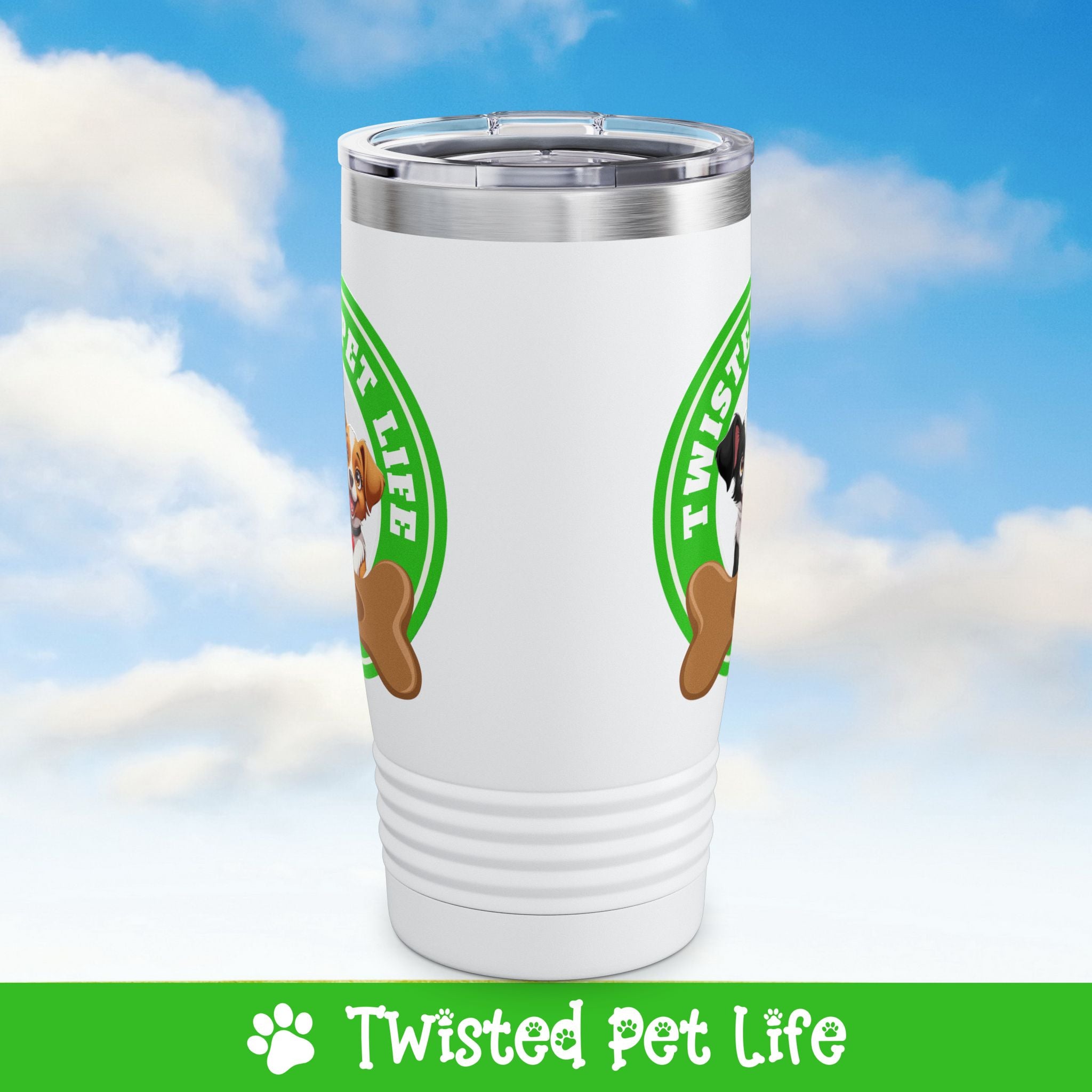 Twisted Pet Life Brand Logo Ringneck Tumbler 20oz Green