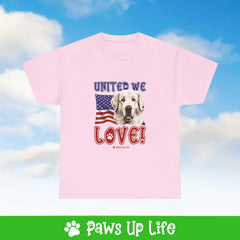 Great Pyrenees Dog United We Love Dog Tee, Shirt, Unisex Pet Lover Gift, Dog Mom Dad Tshirt, Animal Rescue Advocate, Cute Puppy Graphic Top Classic Collar | Paws Up Life, LLC