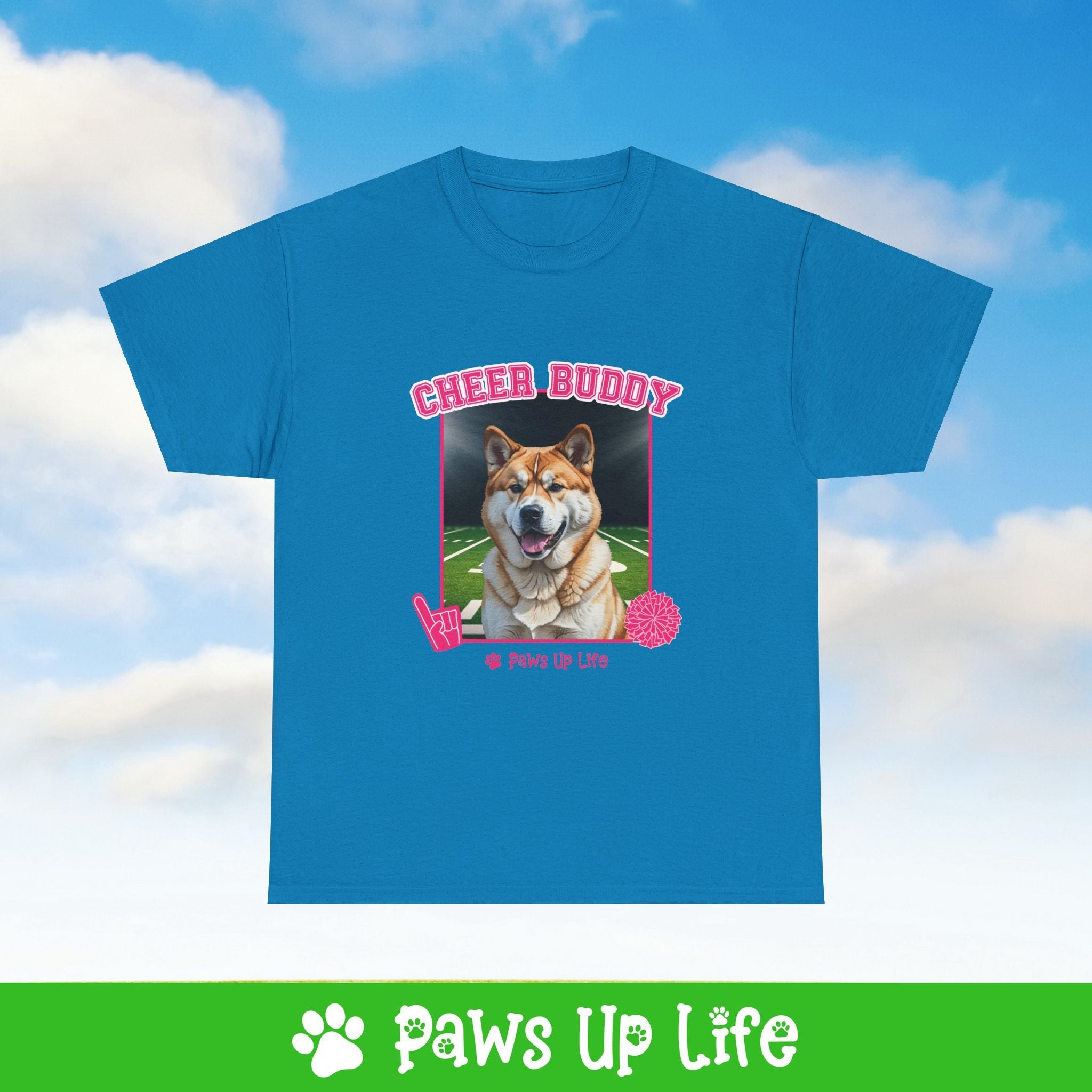 Akita Cheer Buddy Cheerleading Dog Tee, Shirt, Unisex Pet Lover Gift, Dog Mom Dad Tshirt, Animal Rescue Advocate, Cute Puppy Graphic Top Classic Collar