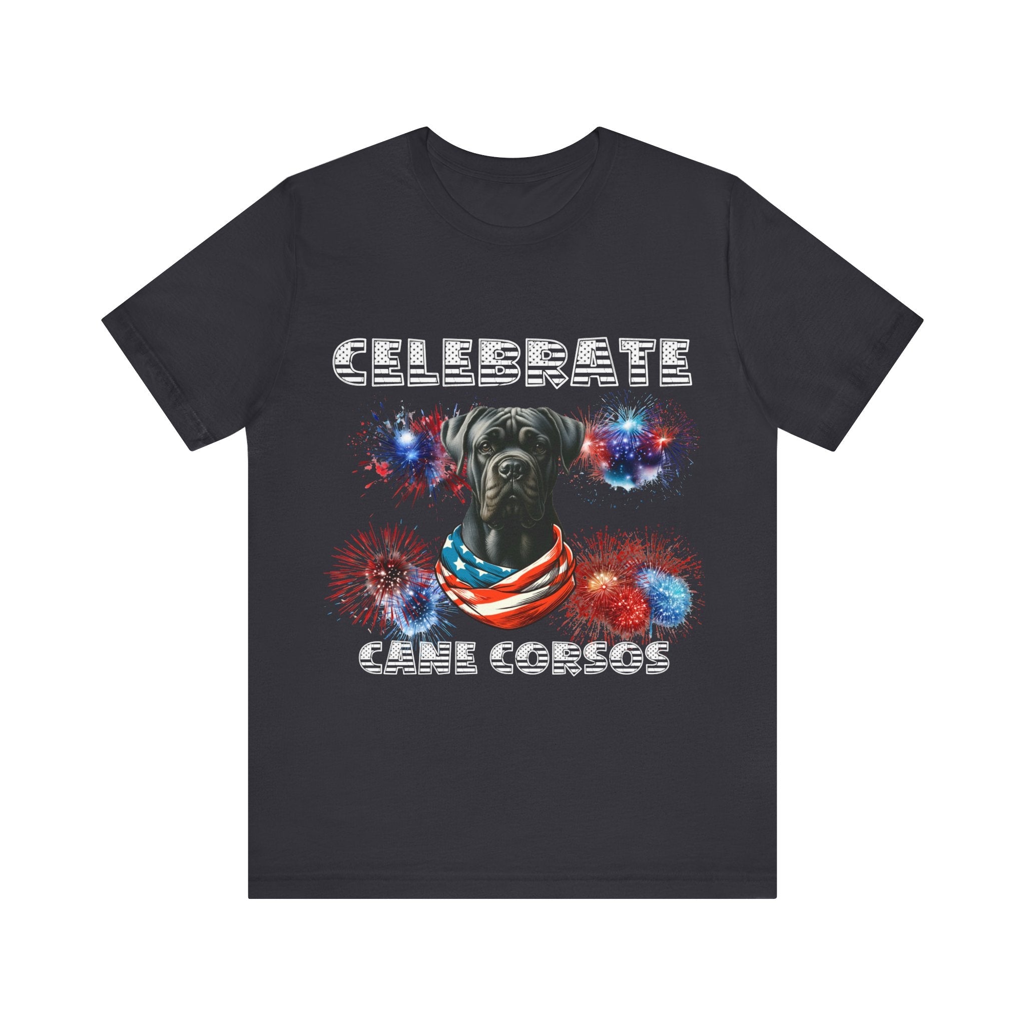 Celebrate Cane Corso Dog Patriotic Unisex Jersey Short Sleeve Tee Bella Canvas 3001 | Paws Up Life, LLC