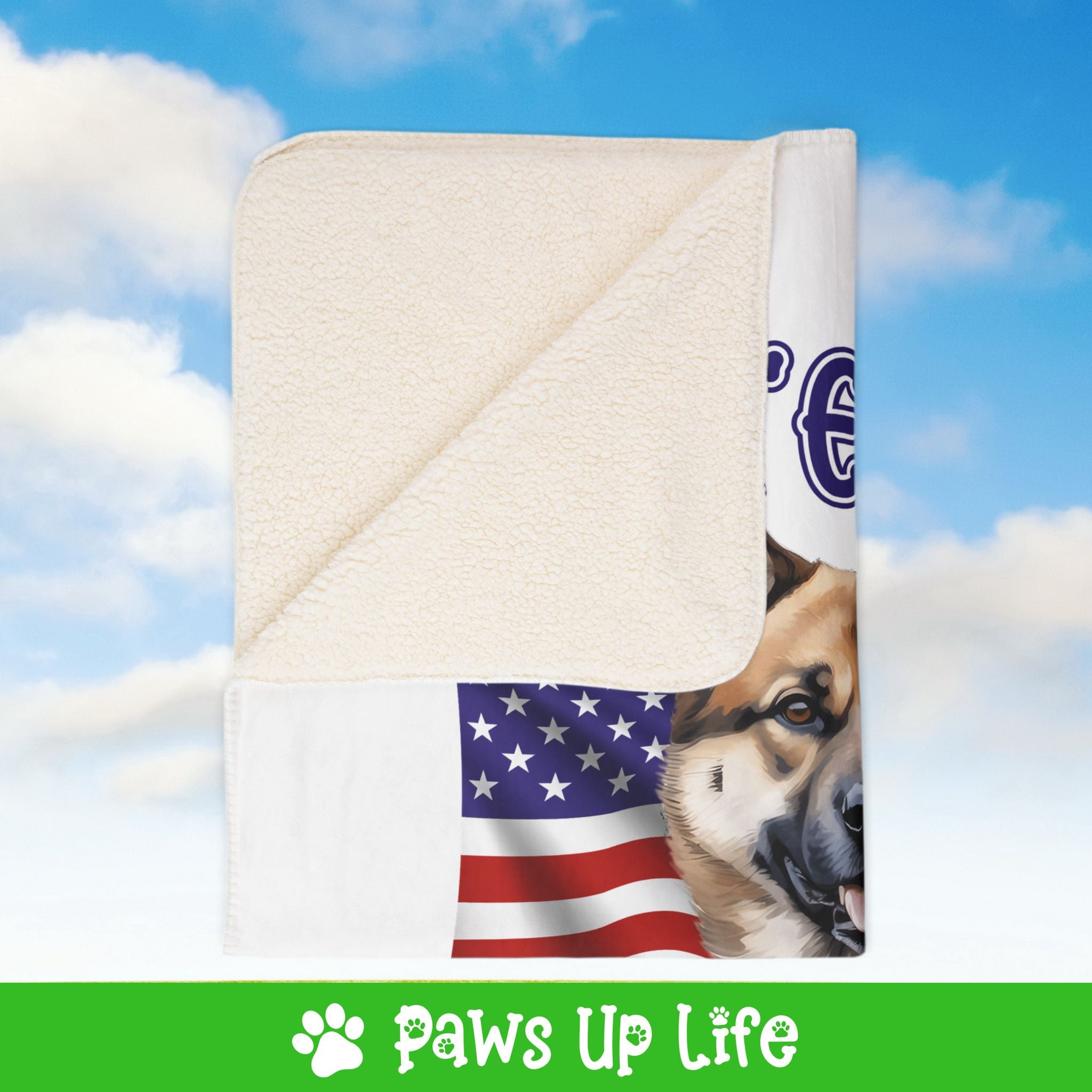 Akita Dog United We Love Fleece Sherpa Blanket - Perfect for Snuggling and Cozy Napping | Paws Up Life, LLC