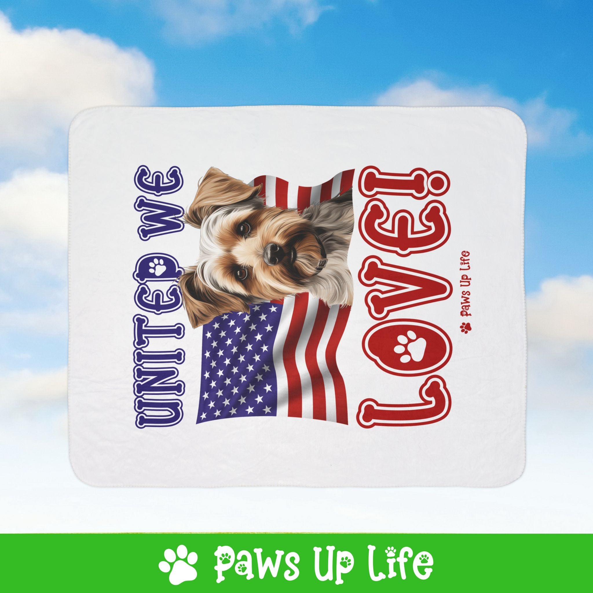 Biewer Terrier Dog United We Love Fleece Sherpa Blanket - Perfect for Snuggling and Cozy Napping | Paws Up Life, LLC