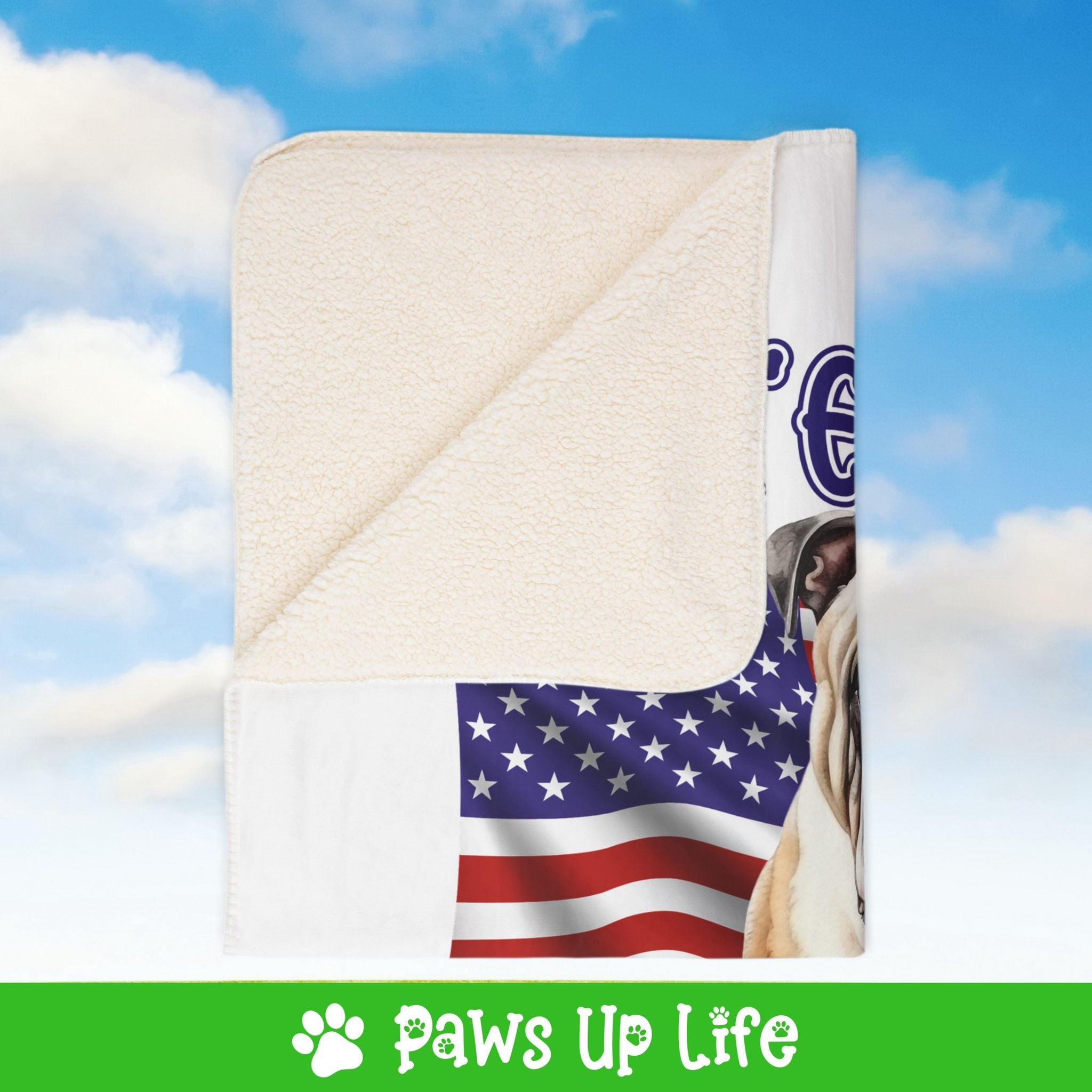 Bulldog Dog United We Love Fleece Sherpa Blanket - Perfect for Snuggling and Cozy Napping | Paws Up Life, LLC