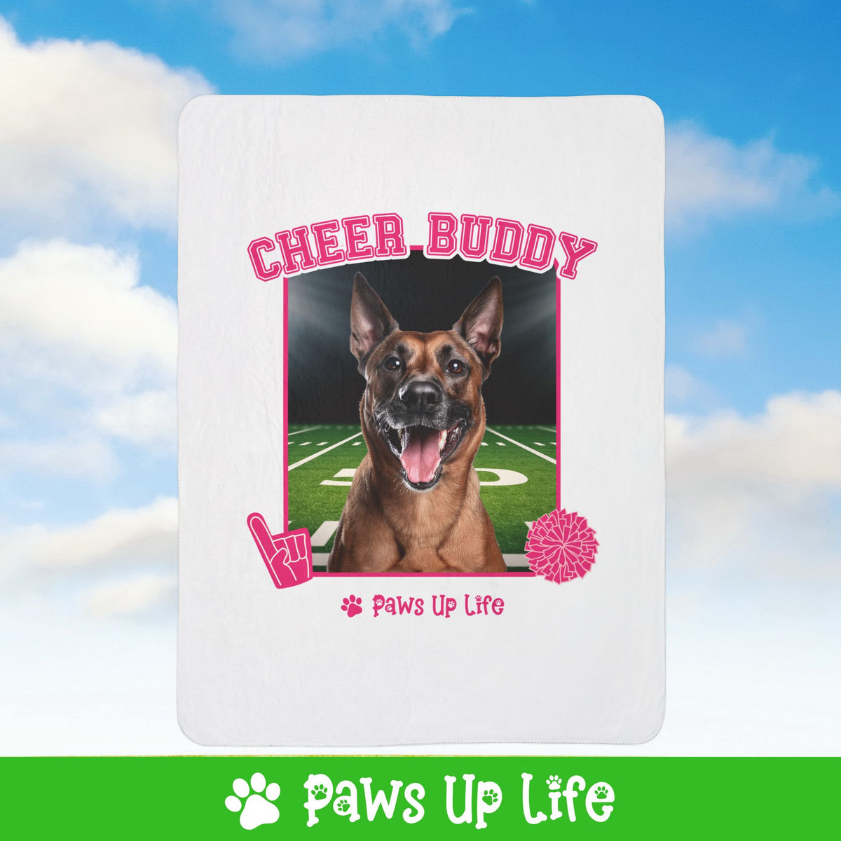 Belgian Tervuren Cheer Buddy Cheerleading Dog Fleece Sherpa Blanket - Perfect for Snuggling and Cozy Napping