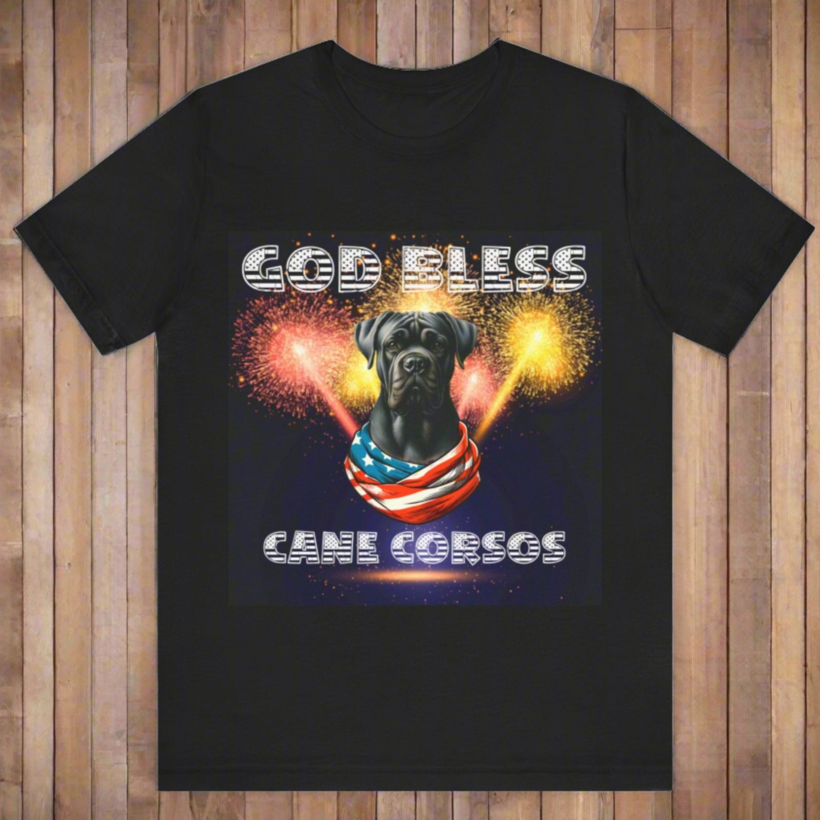 God Bless Cane Corso Patriotic TShirt Dog Gift for Him or Her | Unisex Short Sleeve Tee | Paws Up Life, LLC