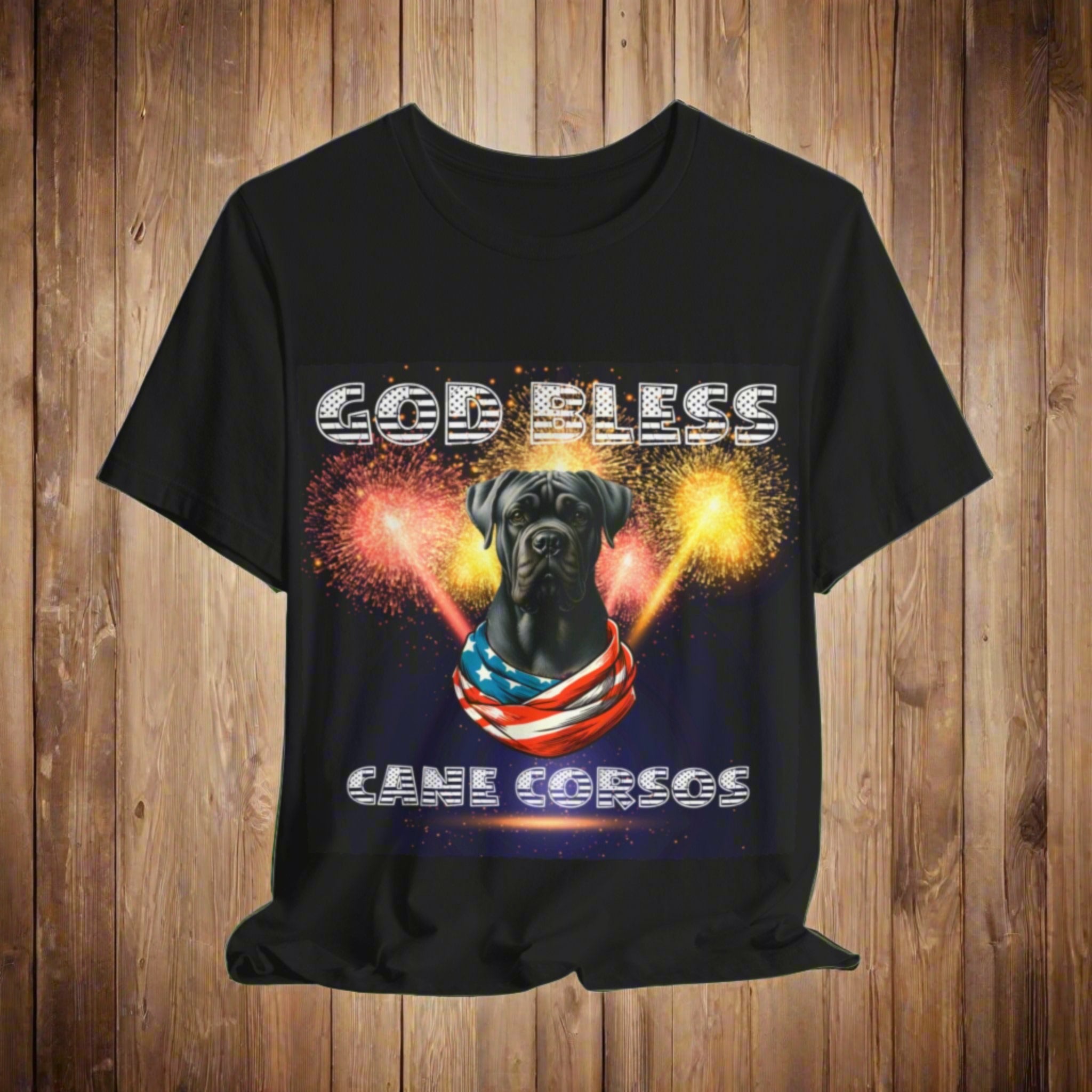 God Bless Cane Corso Patriotic TShirt Dog Gift for Him or Her | Unisex Short Sleeve Tee