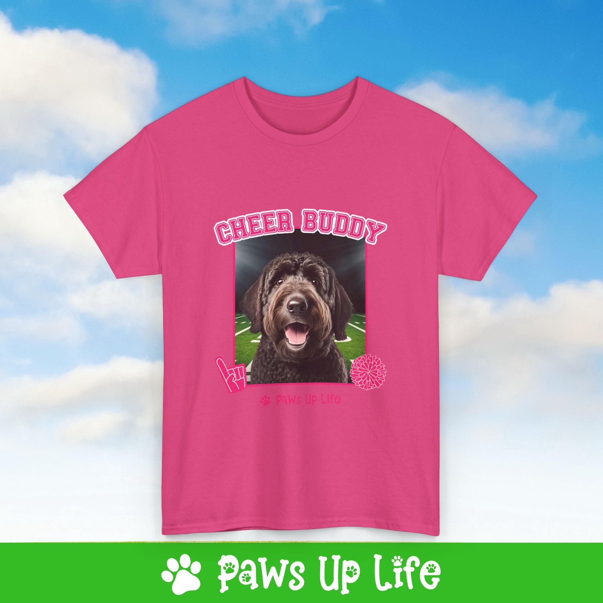 Labradoodle Football Cheer Buddy Cheerleading Dog Tee, Shirt, Unisex Pet Lover Gift, Dog Mom Dad Tshirt, Animal Rescue Advocate, Cute Puppy Graphic Top Classic Collar | Paws Up Life, LLC