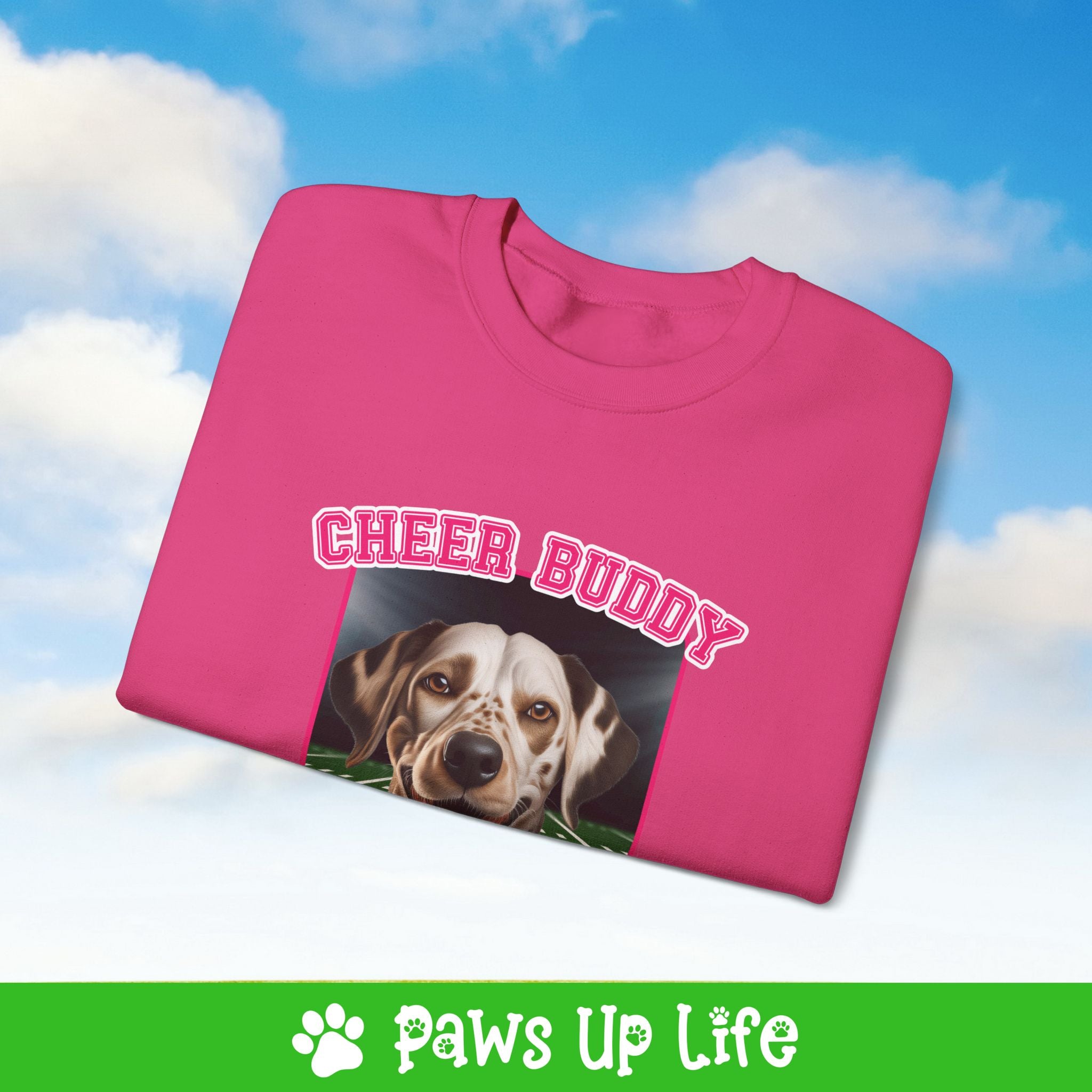 Dalmation Football Cheer Buddy Cheerleading Dog Crewneck Sweatshirt, Unisex Gift for Animal Lovers, Dog Mom Dad Sweatshirt, Cute Dog Lover Apparel, Fun Pet | Paws Up Life, LLC