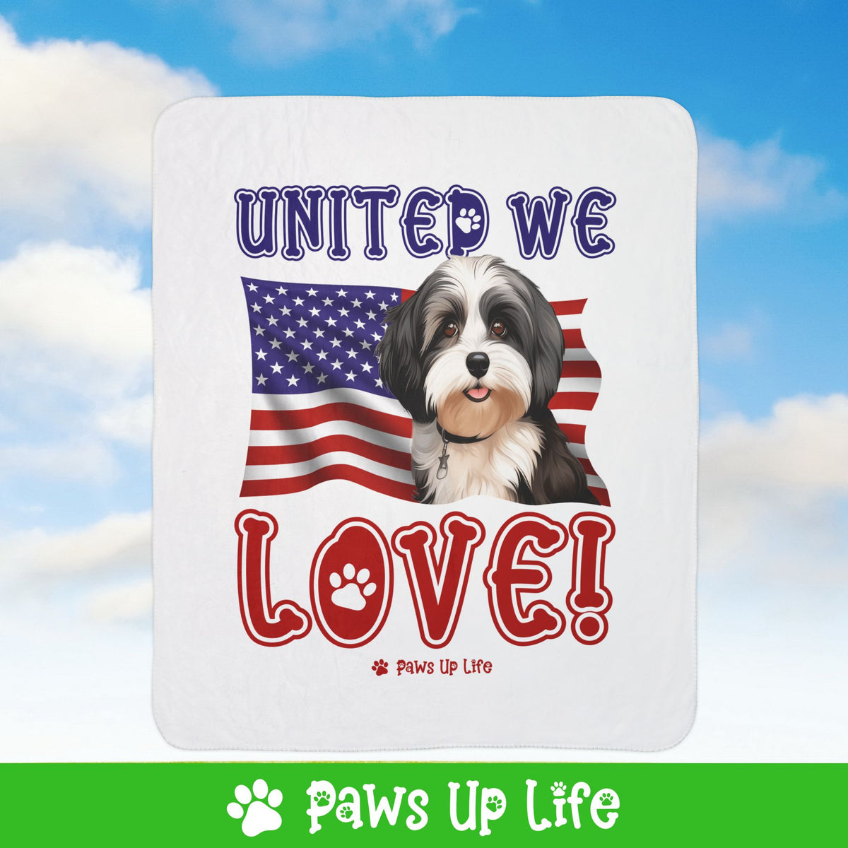 Havanese Dog United We Love Fleece Sherpa Blanket - Perfect for Snuggling and Cozy Napping | Paws Up Life, LLC