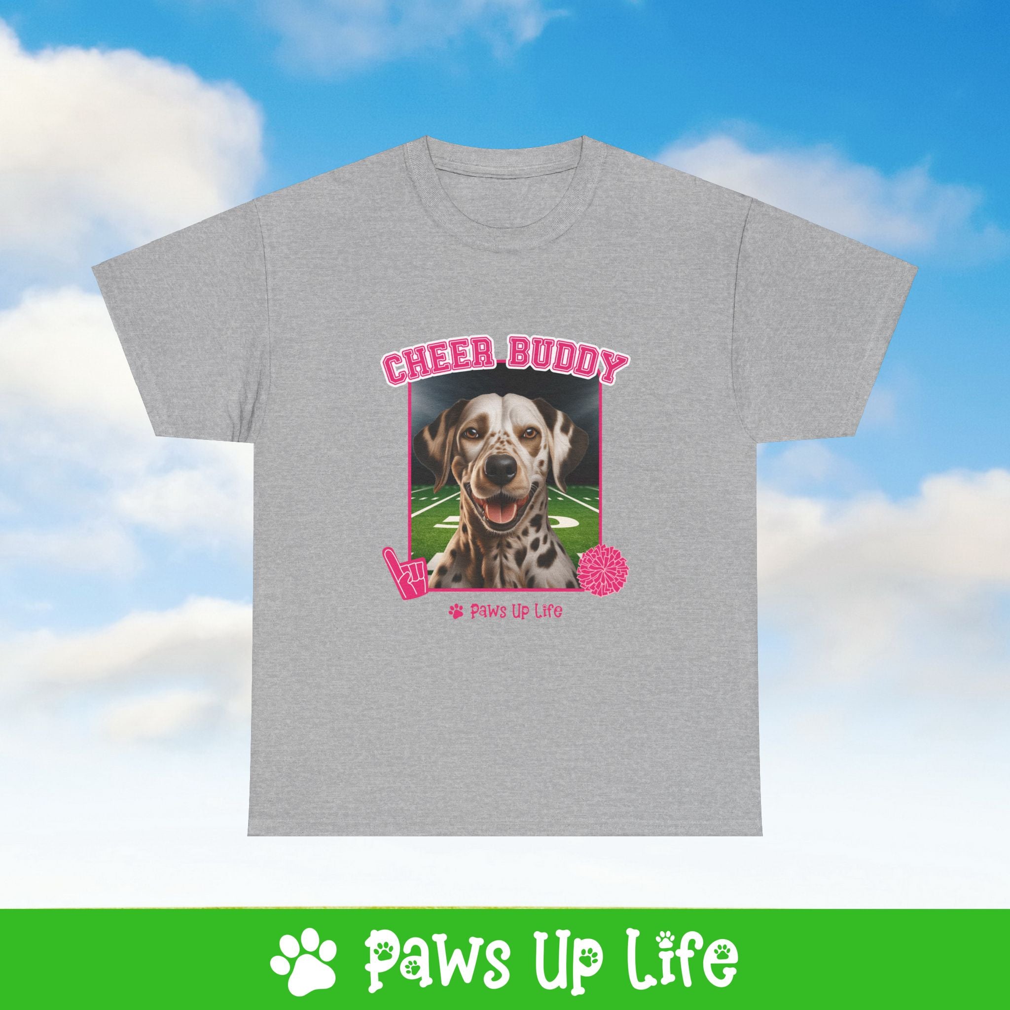 Dalmation Football Cheer Buddy Cheerleading Dog Tee, Shirt, Unisex Pet Lover Gift, Dog Mom Dad Tshirt, Animal Rescue Advocate, Cute Puppy Graphic Top Classic Collar