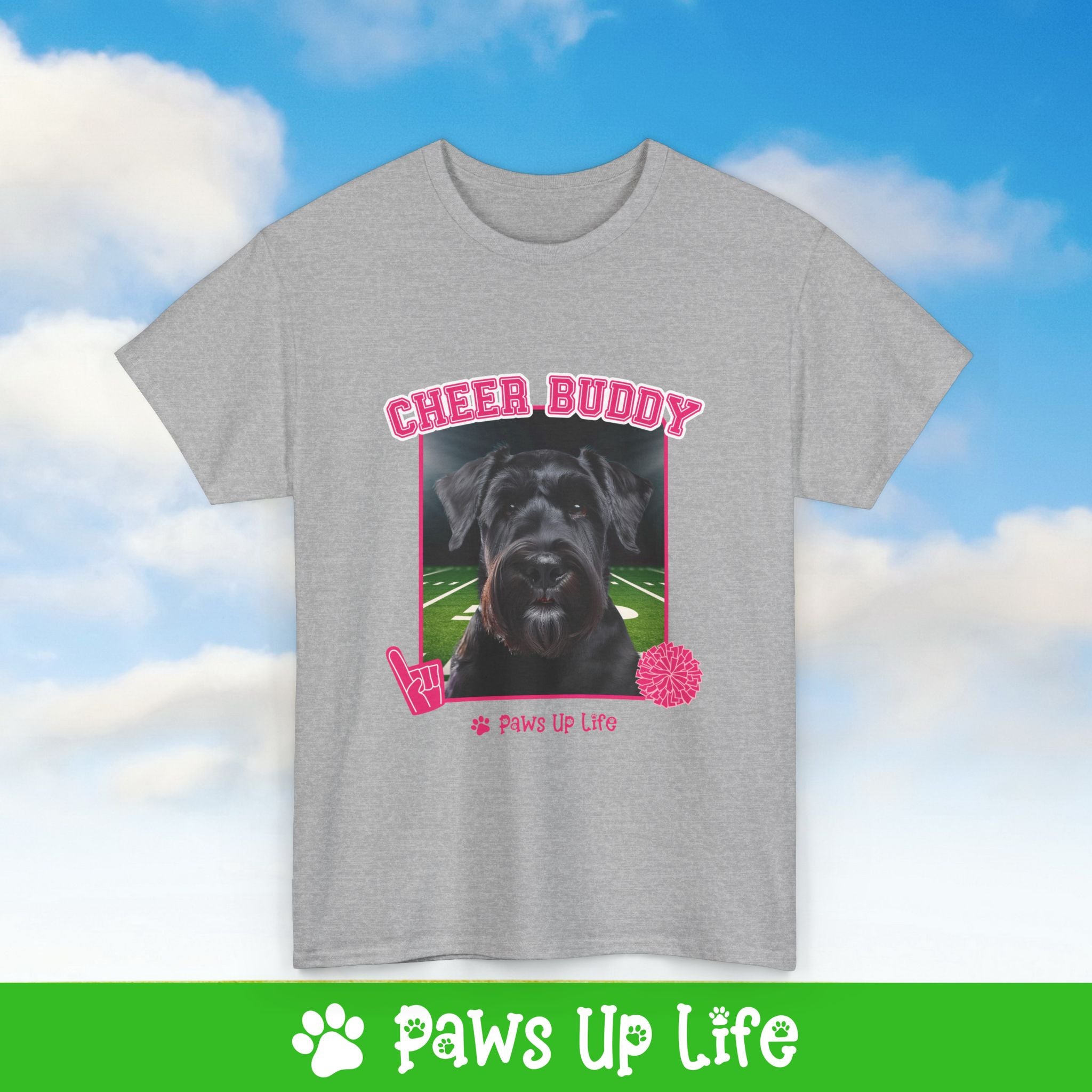 Giant Schnauzer Football Cheer Buddy Cheerleading Dog Tee, Shirt, Unisex Pet Lover Gift, Dog Mom Dad Tshirt, Animal Rescue Advocate, Cute Puppy Graphic Top Classic Collar | Paws Up Life, LLC