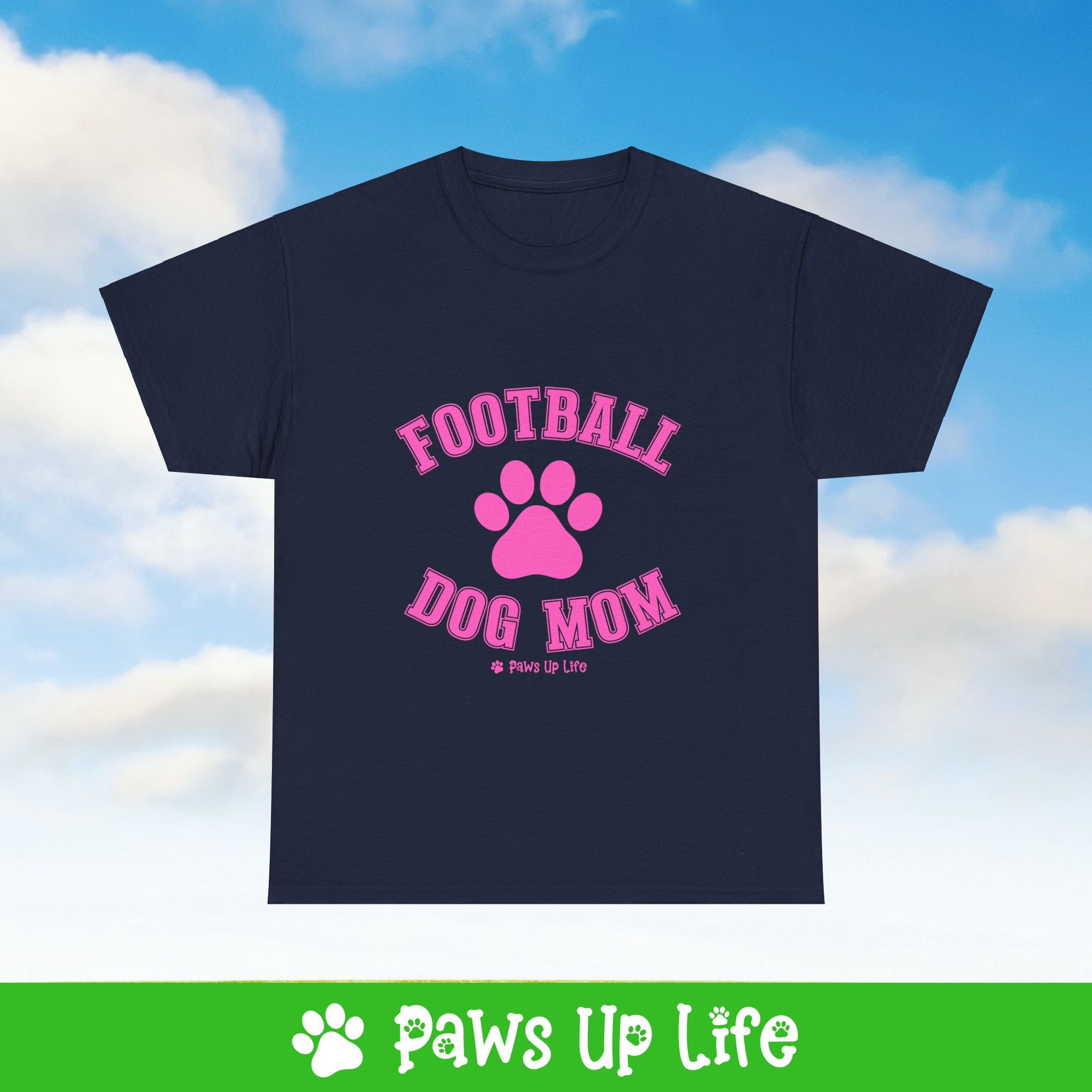 Football Dog Mom Tee, Shirt, Unisex Pet Lover Gift, Dog Mom Dad Tshirt, Animal Rescue Advocate, Cute Puppy Graphic Top Classic Collar | Paws Up Life, LLC