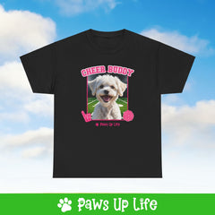 Bichons Frise Football Cheer Buddy Cheerleading Dog Tee, Shirt, Unisex Pet Lover Gift, Dog Mom Dad Tshirt, Animal Rescue Advocate, Cute Puppy Graphic Top Classic Collar | Paws Up Life, LLC