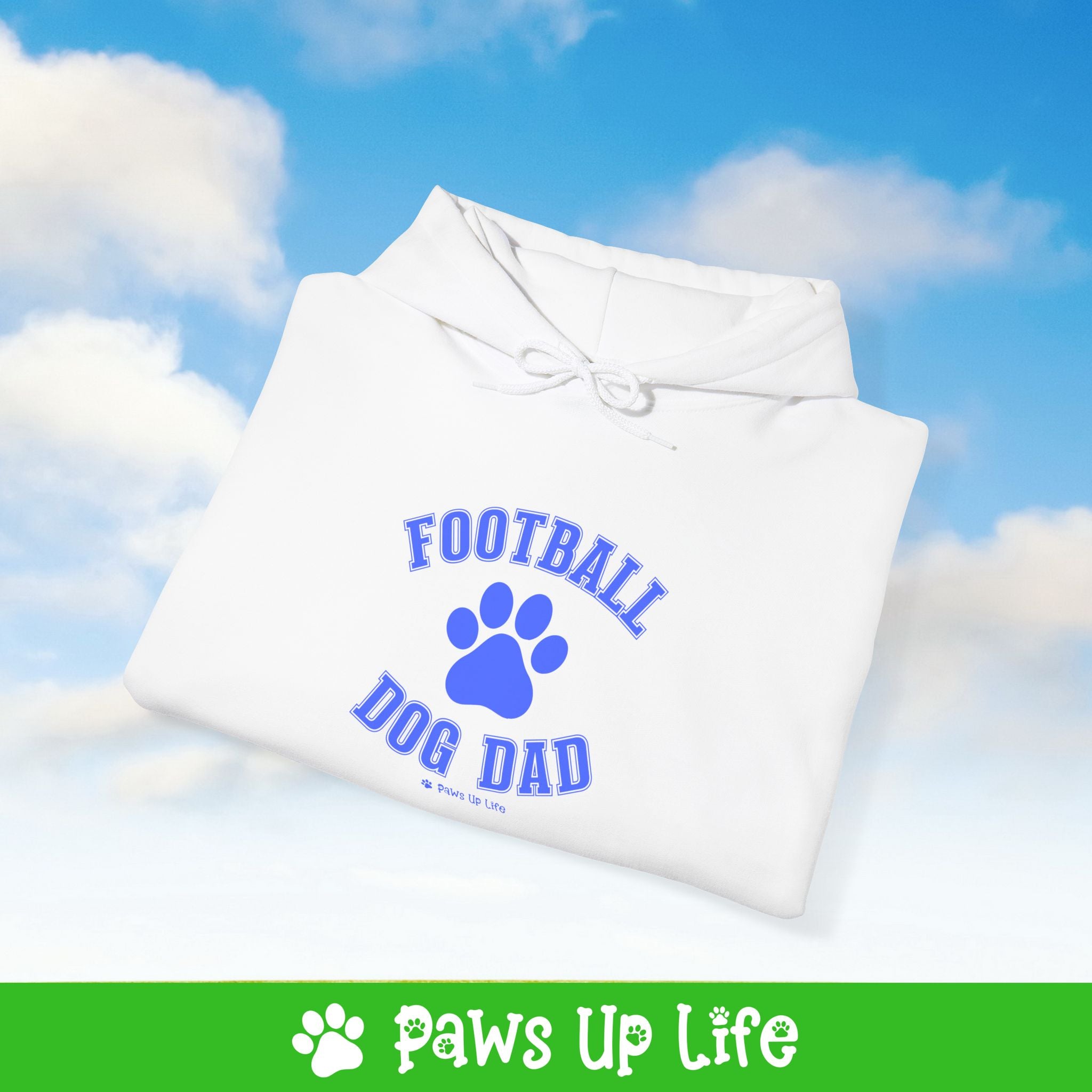 Football Dog Dad Football Unisex Hoodie Hooded Sweatshirt Classic Cotton | Paws Up Life, LLC