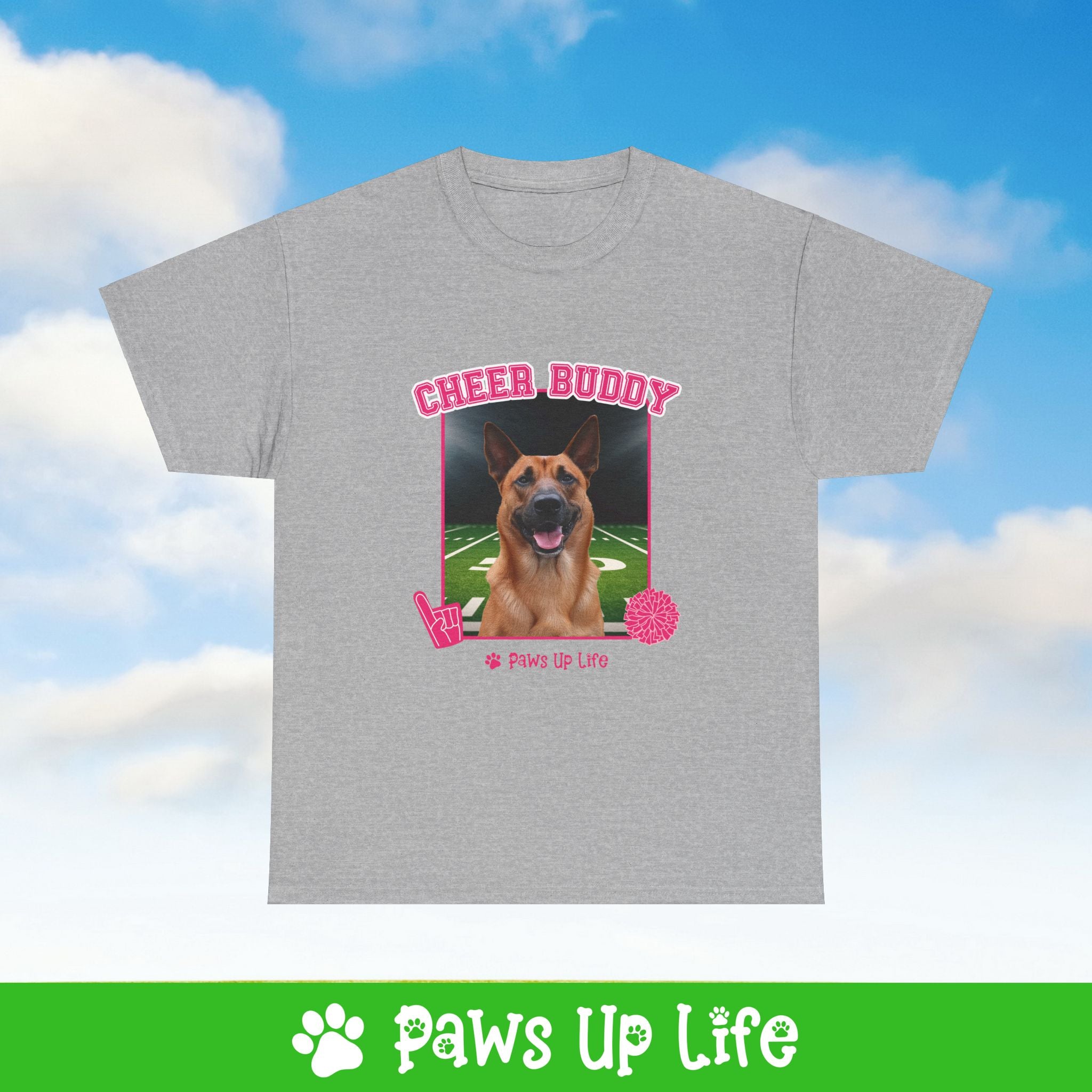 Belgian Sheepdog Cheer Buddy Cheerleading Dog Tee, Shirt, Unisex Pet Lover Gift, Dog Mom Dad Tshirt, Animal Rescue Advocate, Cute Puppy Graphic Top Classic Collar | Paws Up Life, LLC