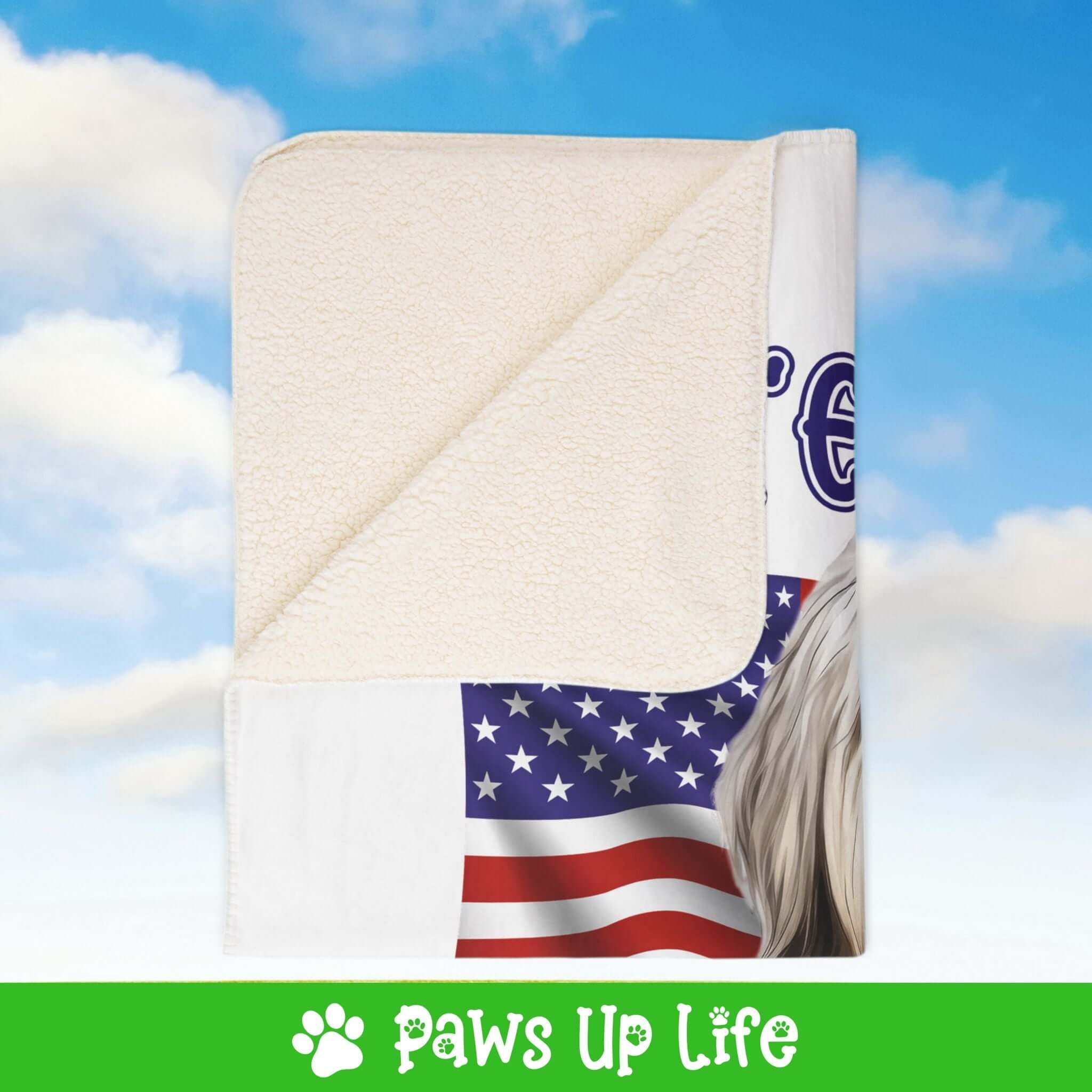 Old English Sheepdog Dog United We Love Fleece Sherpa Blanket - Perfect for Snuggling and Cozy Napping | Paws Up Life, LLC