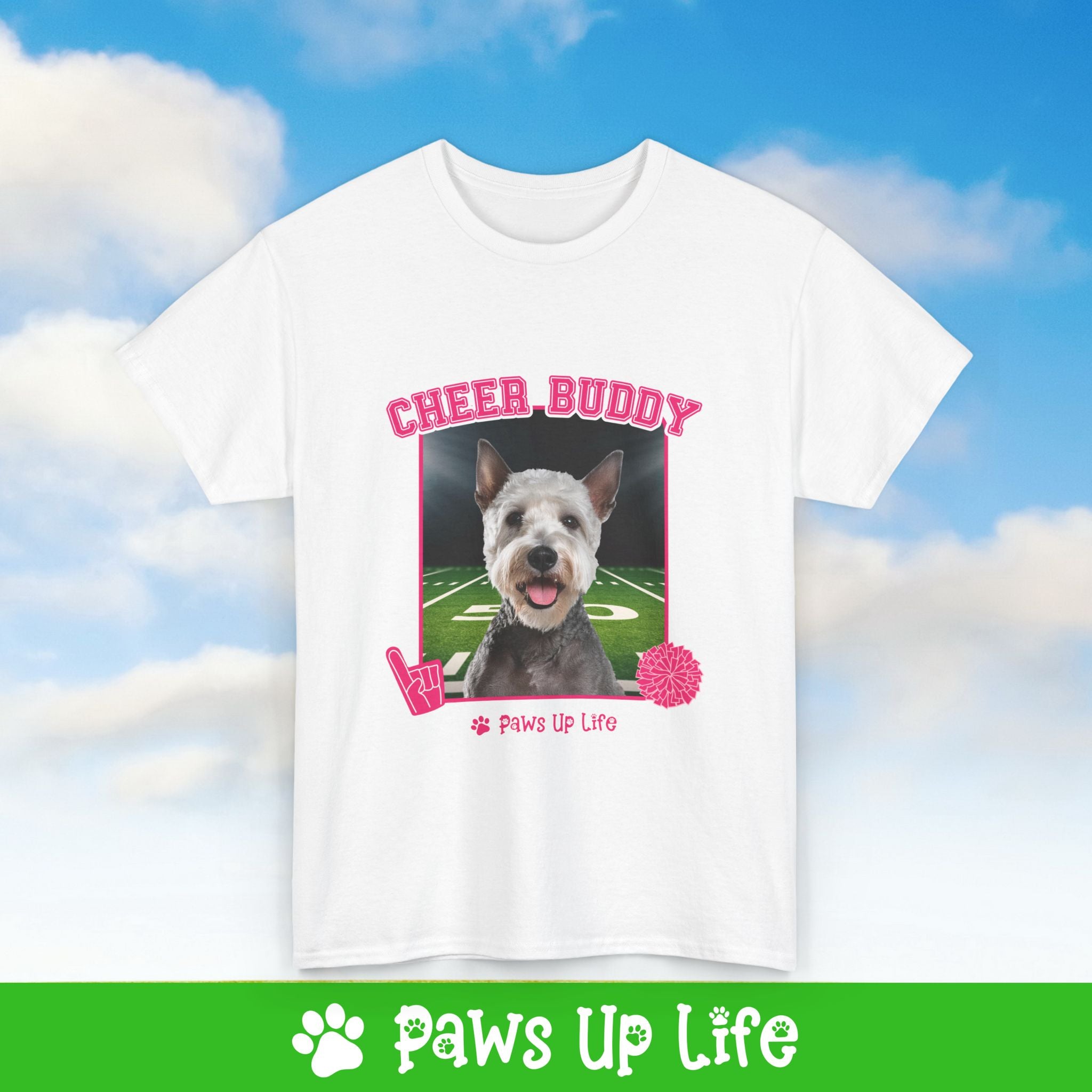 Bedington Terrier Cheer Buddy Cheerleading Dog Tee, Shirt, Unisex Pet Lover Gift, Dog Mom Dad Tshirt, Animal Rescue Advocate, Cute Puppy Graphic Top Classic Collar