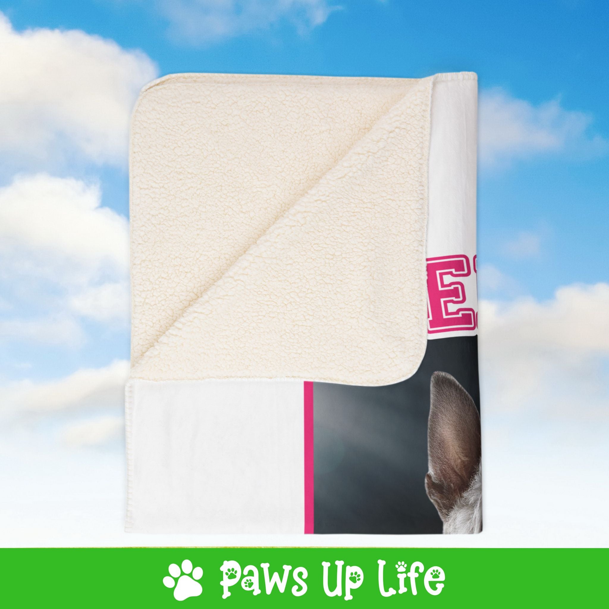 Bedington Terrier Cheer Buddy Cheerleading Dog Fleece Sherpa Blanket - Perfect for Snuggling and Cozy Napping | Paws Up Life, LLC