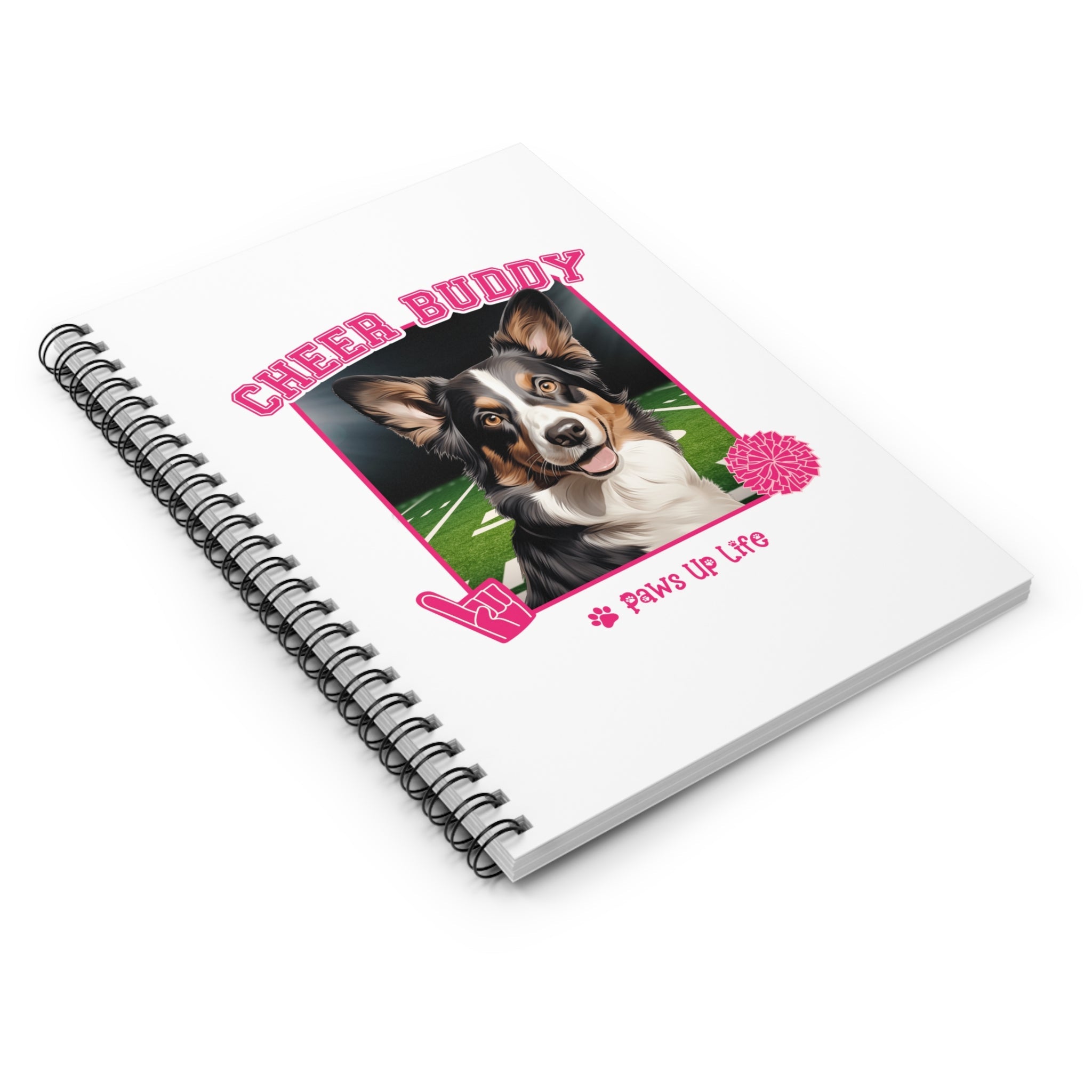 Cardigan Welsh Corgi Football Cheer Buddy Cheerleading Dog Spiral Notebook for Office and Home - Ruled Line | Paws Up Life, LLC