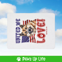 Akita Dog United We Love Fleece Sherpa Blanket - Perfect for Snuggling and Cozy Napping | Paws Up Life, LLC