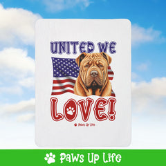 Chinese Shar Pei Dog United We Love Fleece Sherpa Blanket - Perfect for Snuggling and Cozy Napping | Paws Up Life, LLC