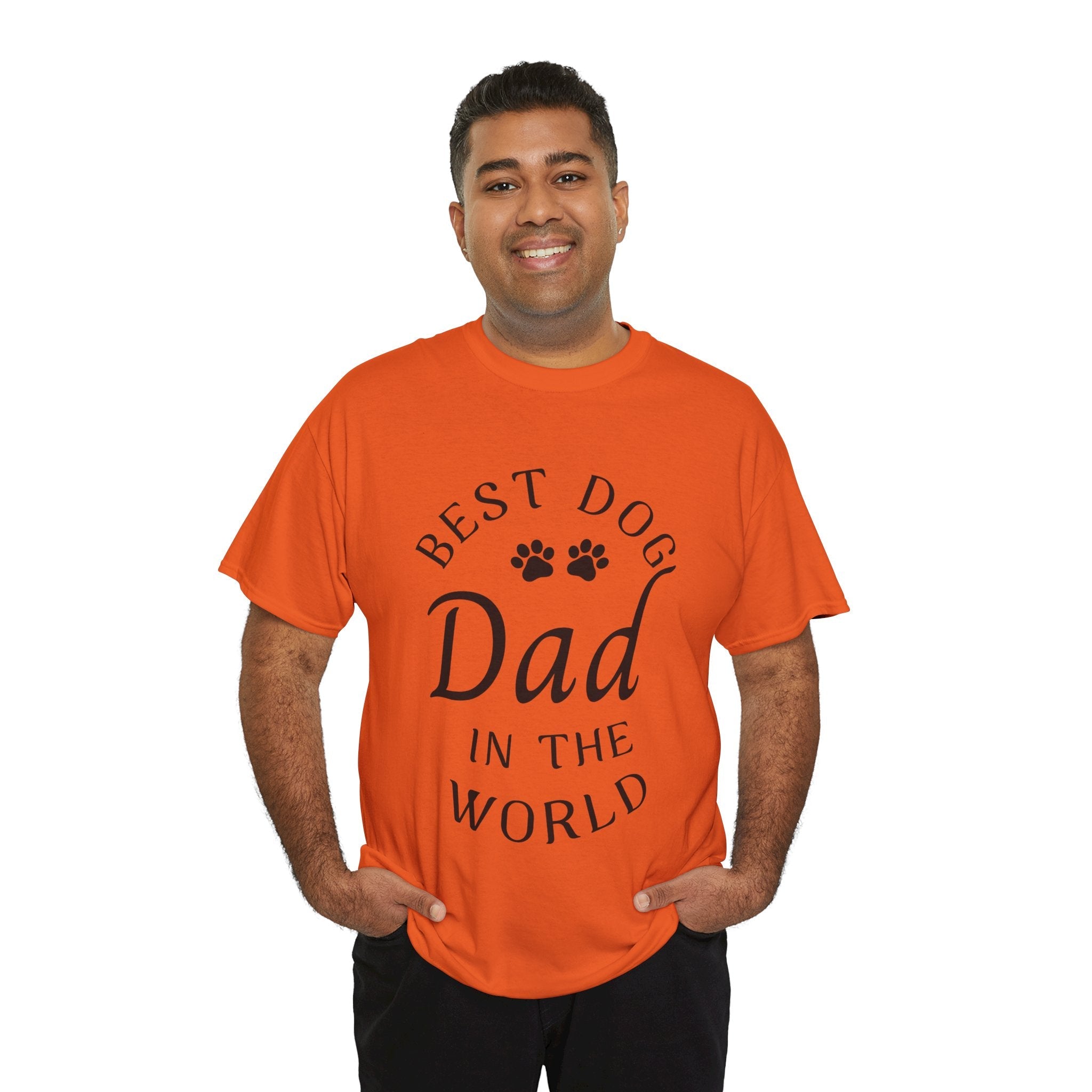 Best Dog Dad In The World Gildan 5000 T-Shirt - Perfect Gift for Dog Lovers | Comfortable Cotton Tee for Proud Pet Owners Unisex Heavy Cotton Tee | Paws Up Life, LLC