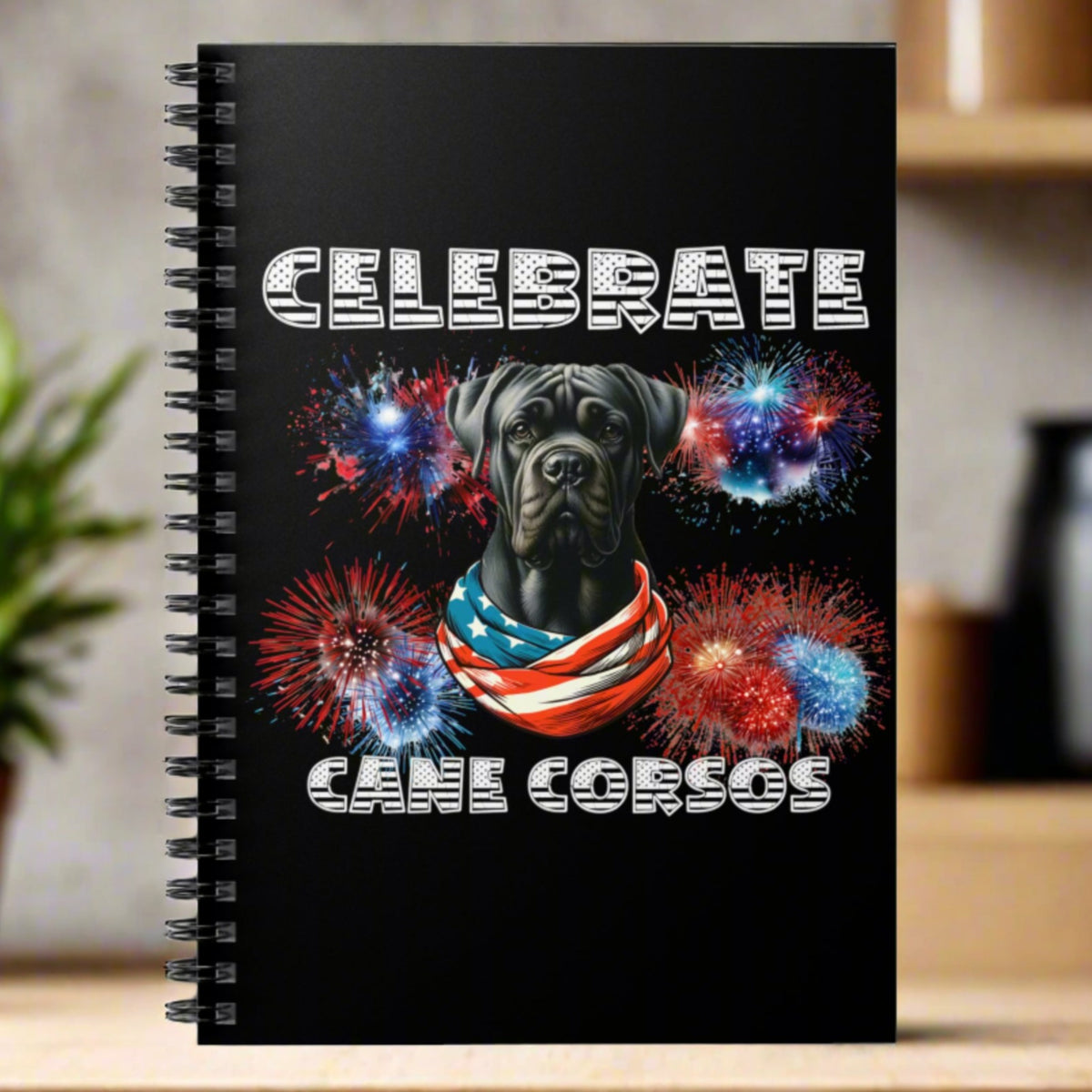 Celebrate Cane Corso Dog Patriotic Spiral Notebook - Ruled Line | Paws Up Life, LLC