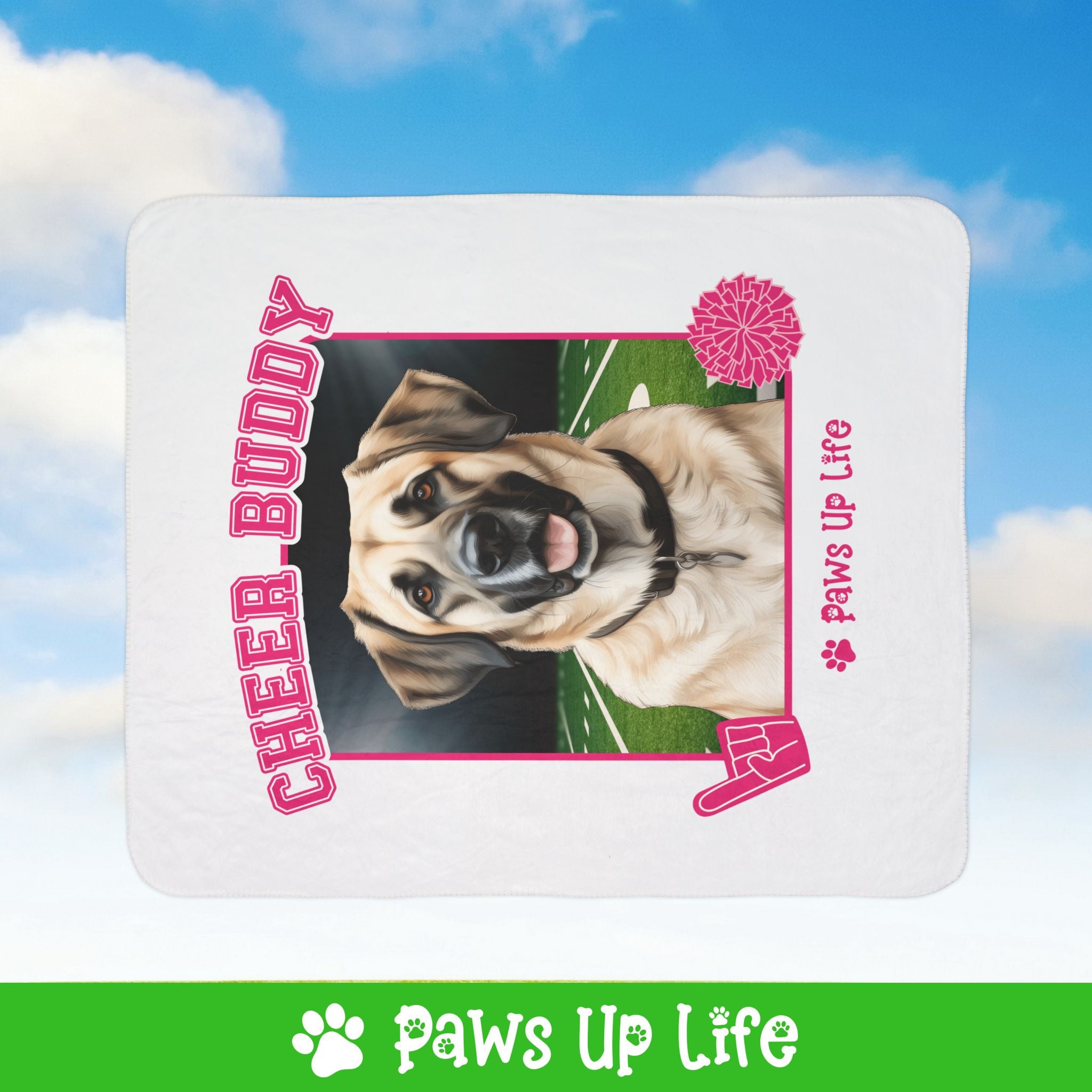 Anatolian Shepherd Cheer Buddy Cheerleading Dog Fleece Sherpa Blanket - Perfect for Snuggling and Cozy Napping