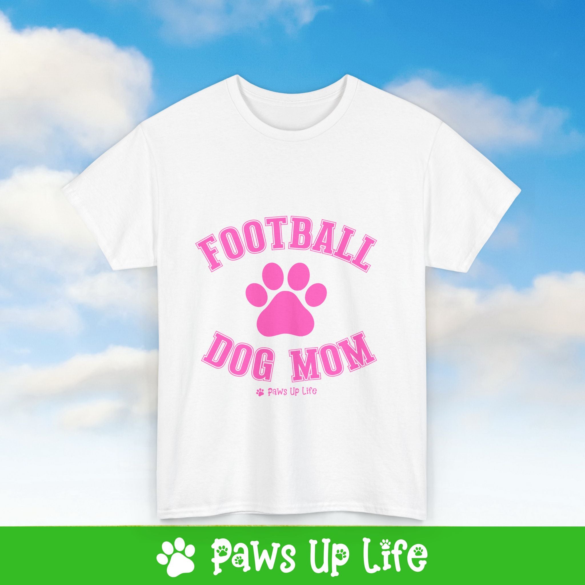 Football Dog Mom Tee, Shirt, Unisex Pet Lover Gift, Dog Mom Dad Tshirt, Animal Rescue Advocate, Cute Puppy Graphic Top Classic Collar | Paws Up Life, LLC