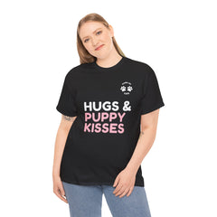 Hugs & Puppy Kisses Dog Mom or Dad Unisex T-Shirt  - Gifts for Pet-Loving Parents |Unisex Heavy Cotton GildanTee | Paws Up Life, LLC