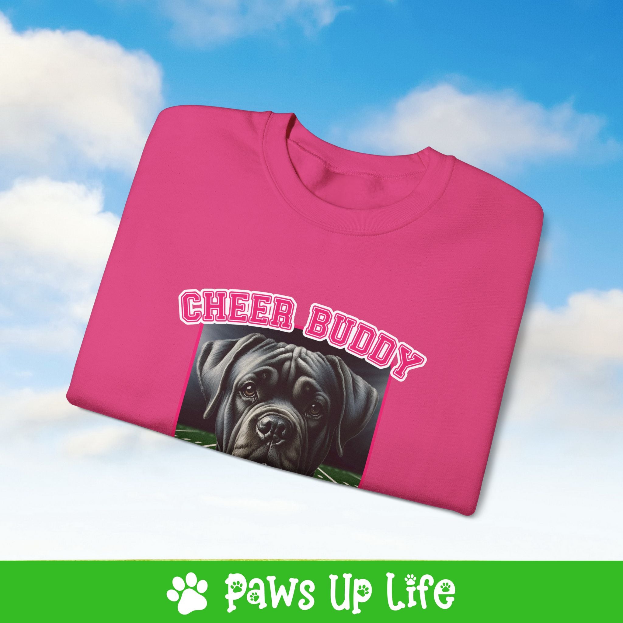 Cane Corso Football Cheer Buddy Cheerleading Dog Crewneck Sweatshirt, Unisex Gift for Animal Lovers, Dog Mom Dad Sweatshirt, Cute Dog Lover Apparel, Fun Pet | Paws Up Life, LLC