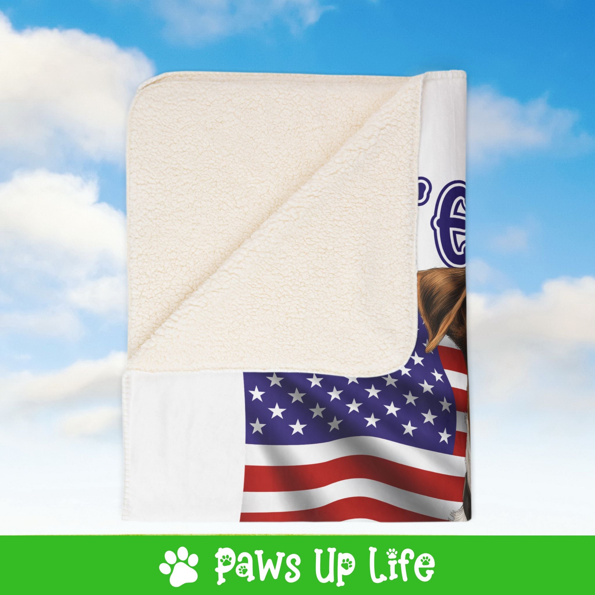 Fox Terrier Dog United We Love Fleece Sherpa Blanket - Perfect for Snuggling and Cozy Napping | Paws Up Life, LLC