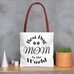 Best Dog Mom In The World Canvas Bag: Stylish Tote for Proud Pet Moms - Tote Bag (AOP)| Mother's Day| Birthday| Christmas| Gift For Her| New Puppy| Pet Adoption| Dog Mom | Paws Up Life, LLC