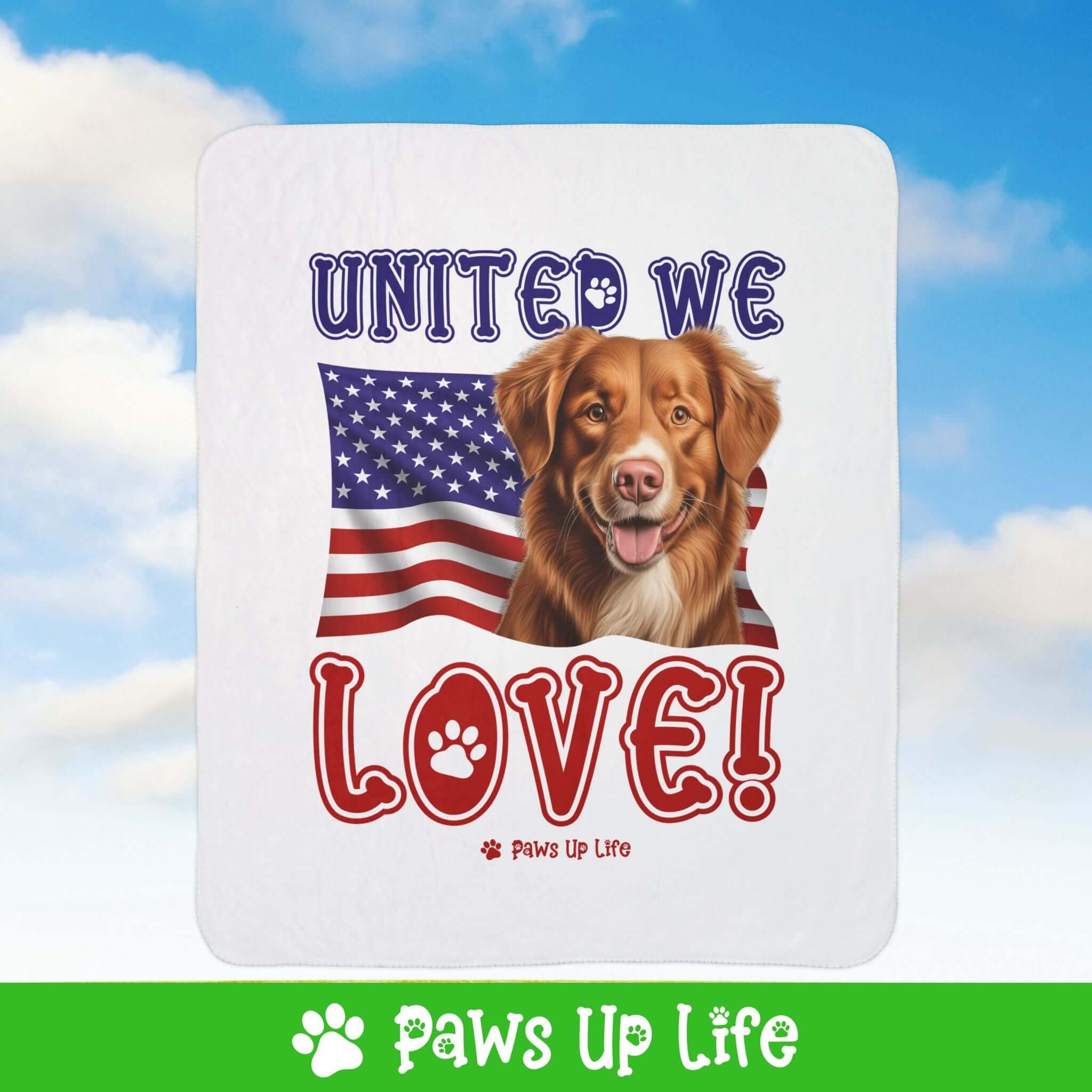 Nova Scotia Duck Tolling Retriever Dog United We Love Fleece Sherpa Blanket - Perfect for Snuggling and Cozy Napping | Paws Up Life, LLC