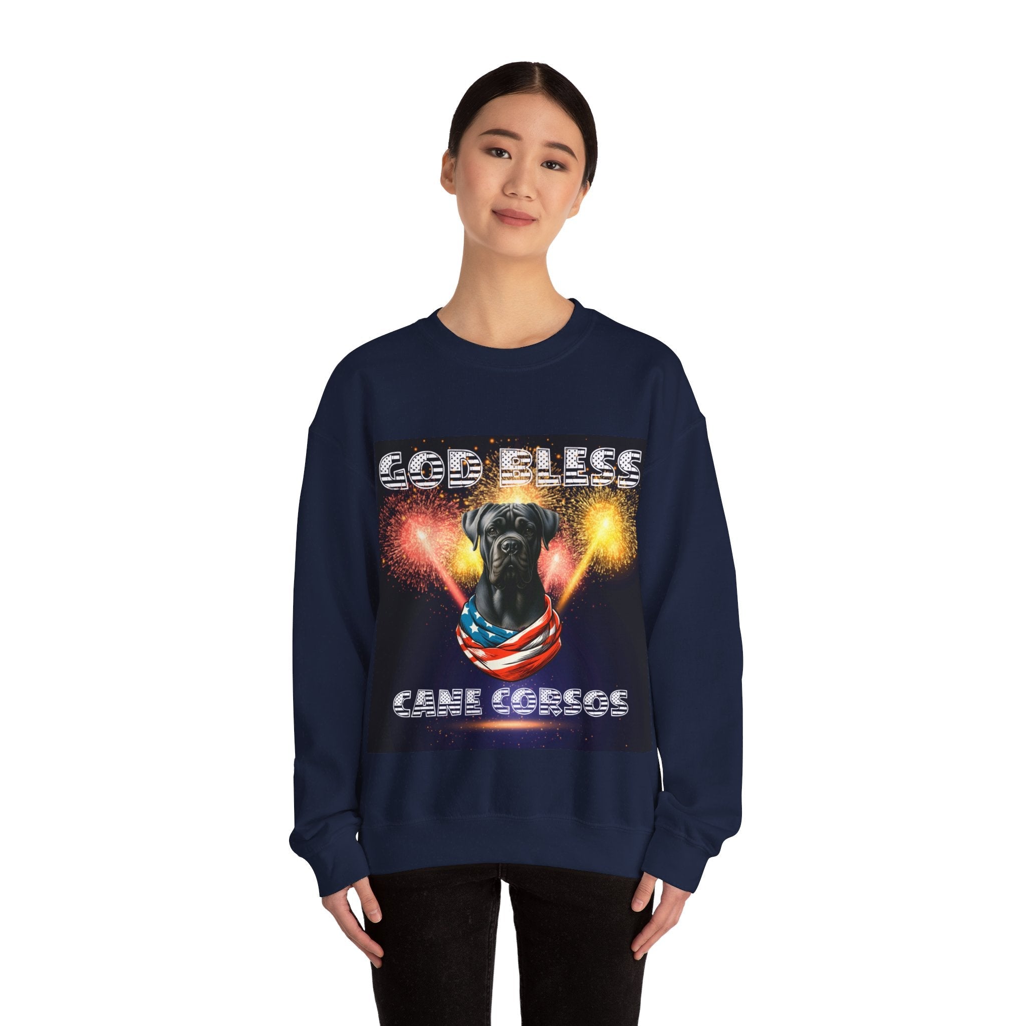 God Bless Cane Corso Patriotic Unisex Sweatshirt Heavy Blend™ Crewneck | Paws Up Life, LLC